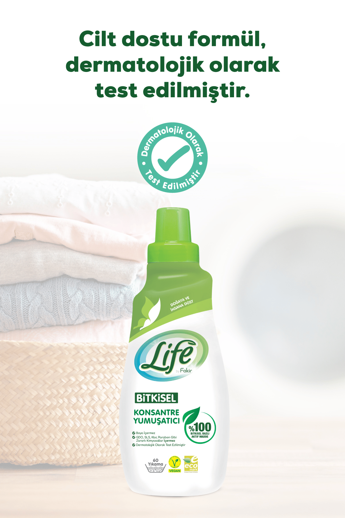 Life By Fakir Bitkisel Bazlı Vegan Çamaşır Yumuşatıcısı 1500 ml X 3 Adet
