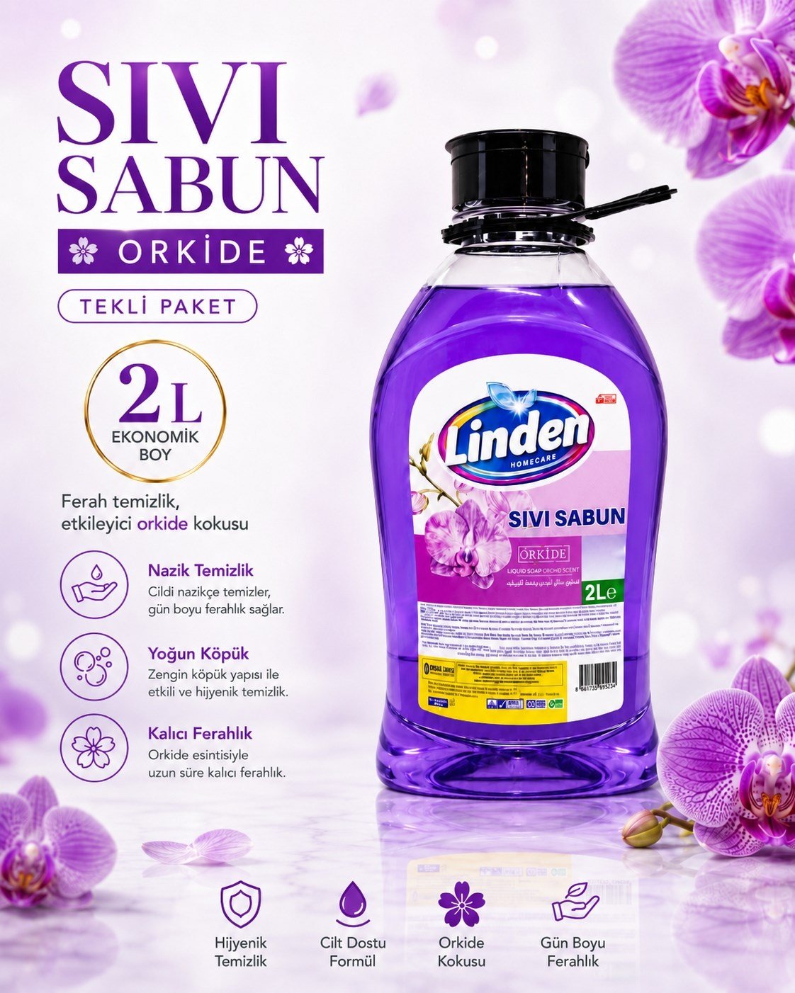 Linden Sıvı Sabun 2000 ml Orkide
