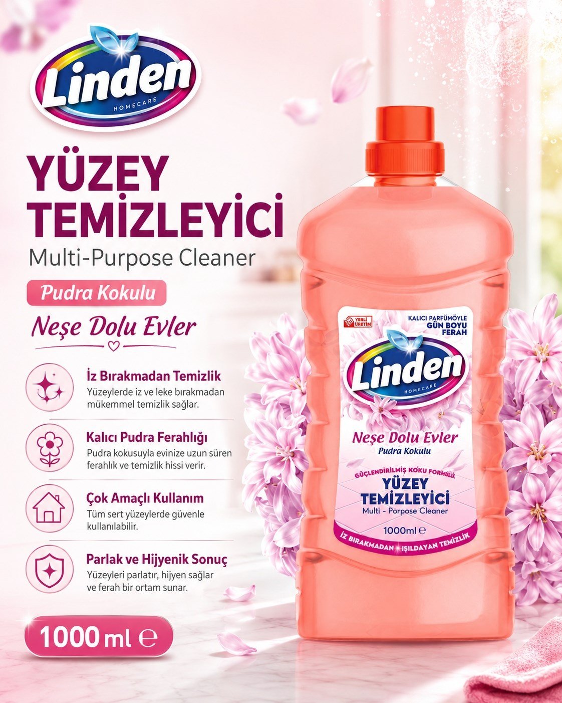 Linden Yüzey Temizleyici Pudra 1000 ml