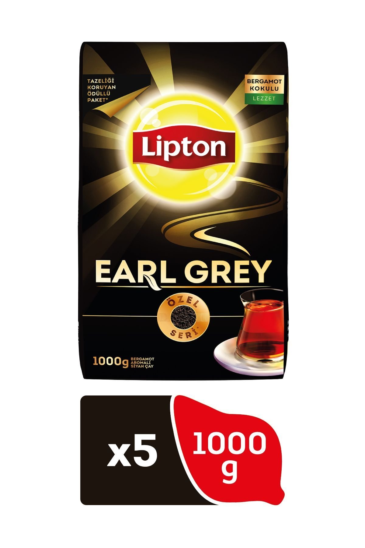 Lipton Earl Grey Dökme Çay 1000 gr x5 Adet