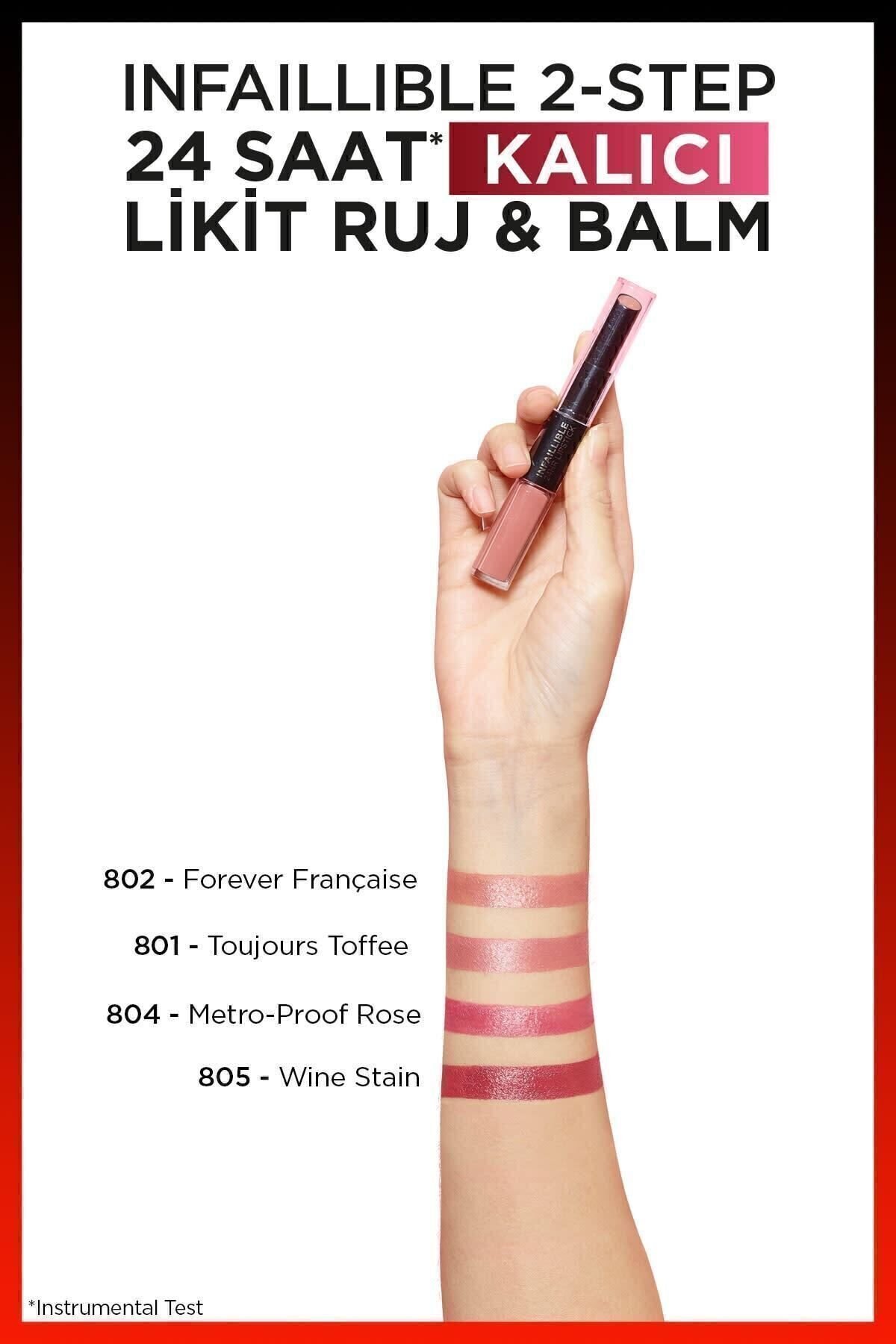 L'oréal Paris Infaillible 2-step 24 Saat Kalıcı Likit Ruj & Balm - 804 Metro-proof Rose