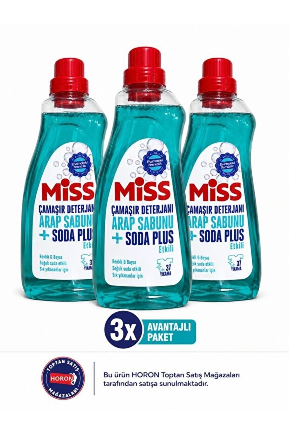 Miss Arap Sabunu Etkili Çamaşır Deterjanı 1500ml x 3adet