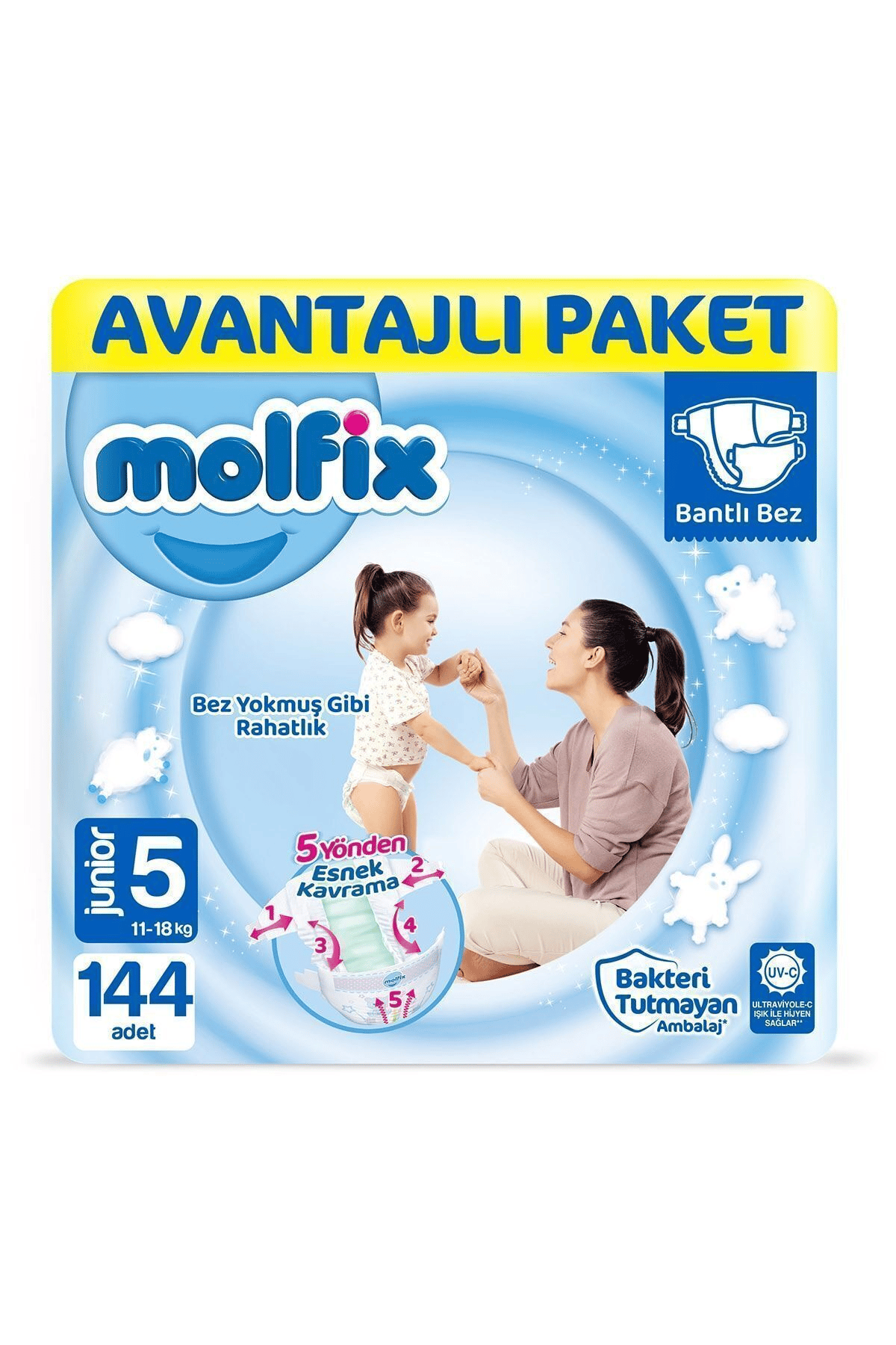 Molfix Bebek Bezi 5 Numara Junior Avantajlı Paket 48'li x3 Adet