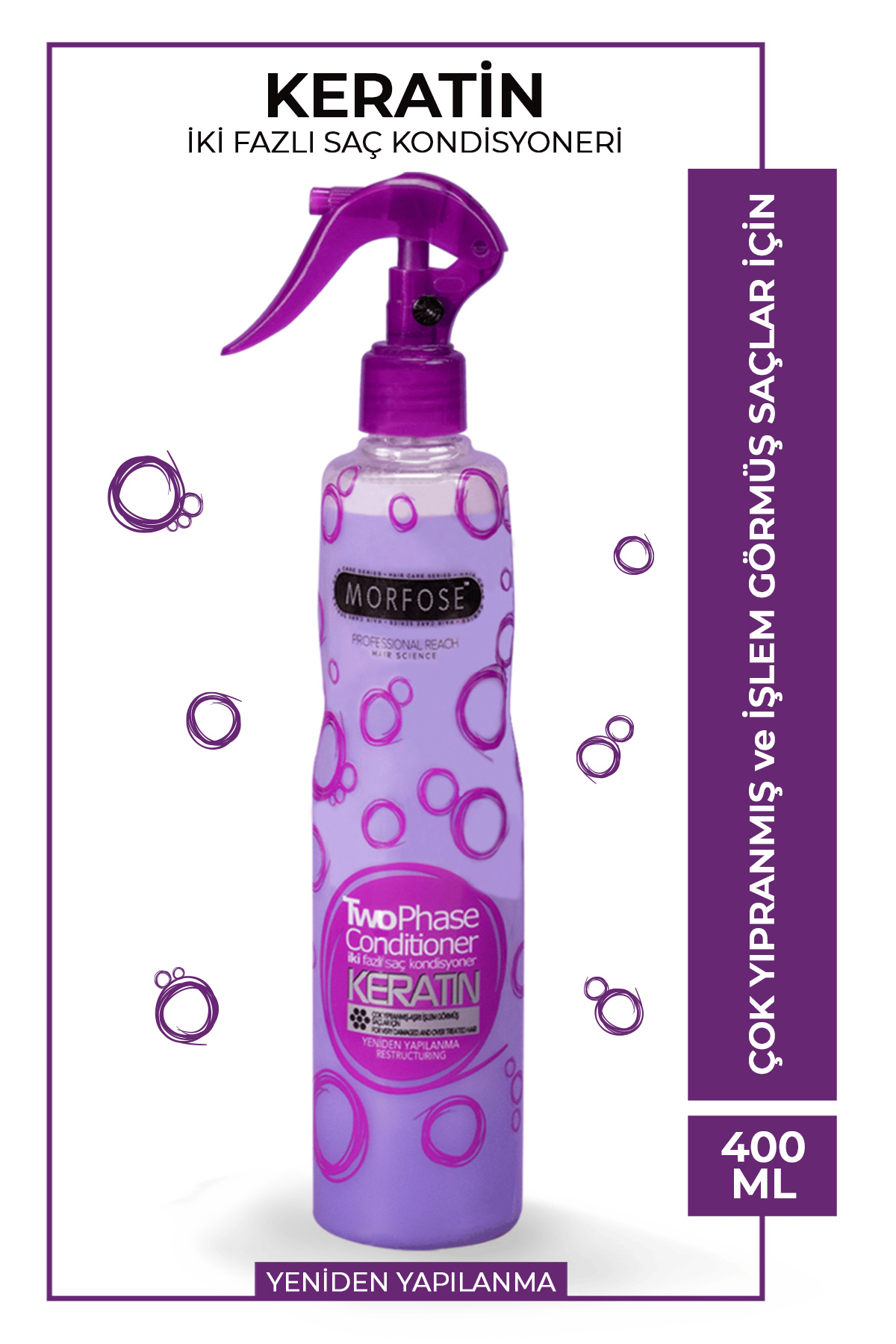 Morfose  Keratin Içerikli Fön Suyu Mor 400 Ml
