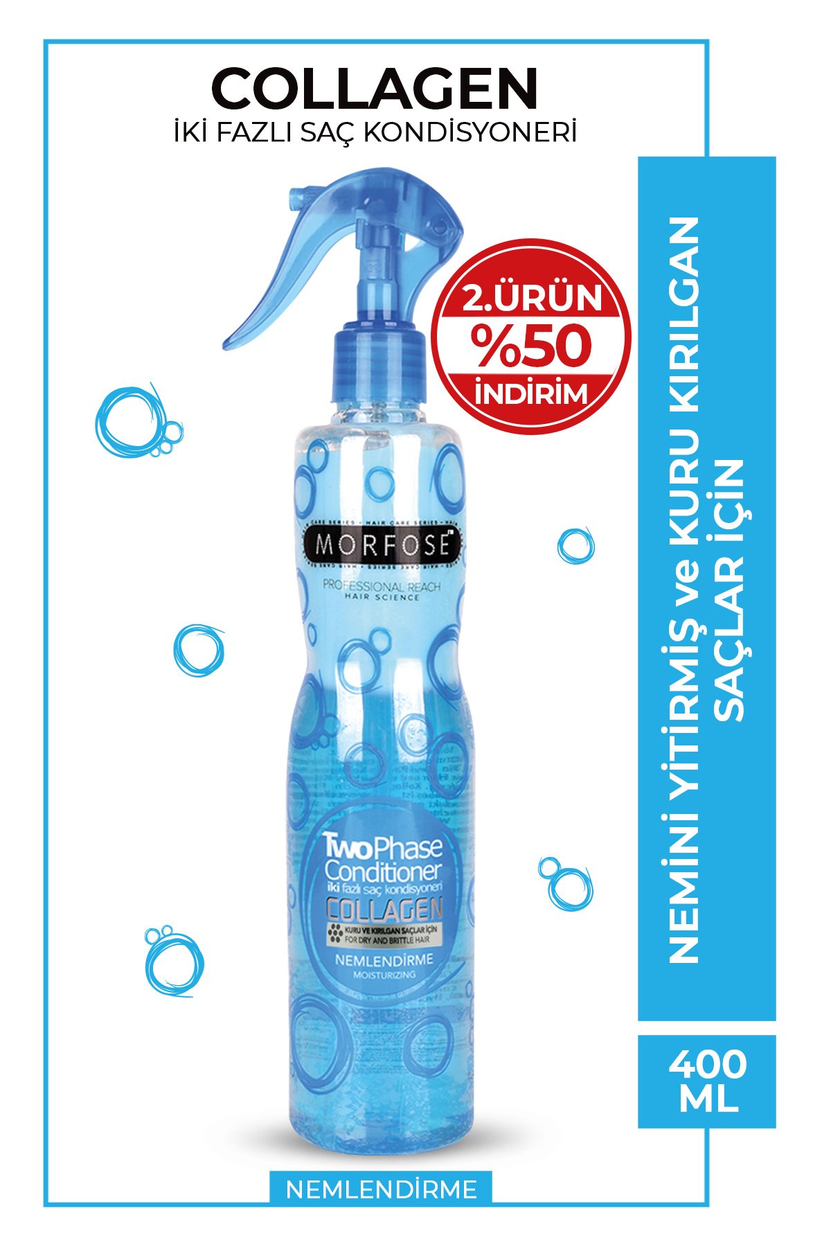 Morfose Kolajen Içerikli Iki Fazlı Fön Suyu 400 ml - Kuru Ve Kırılgan Saçlar