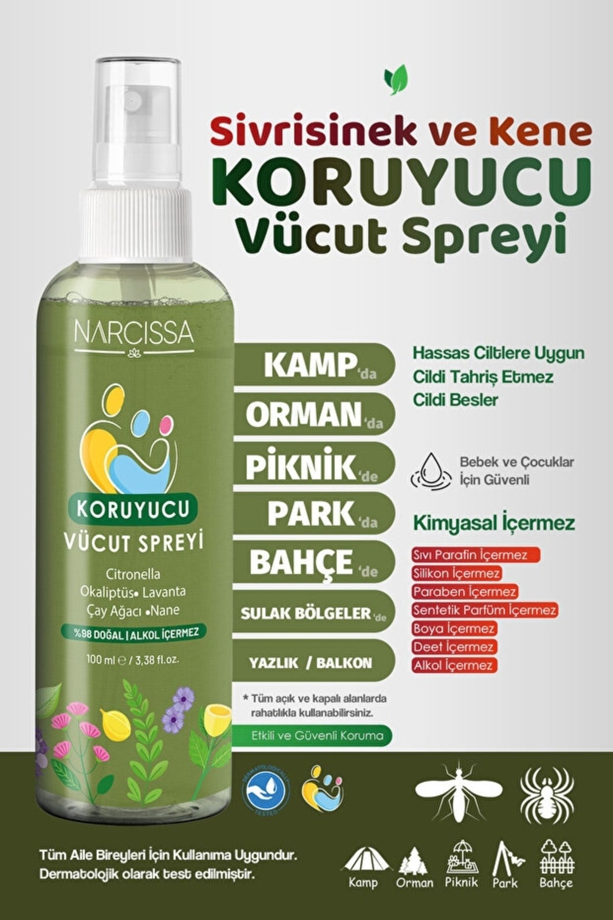 Narcissa Koruyucu Vücut Sprey, Dış Etkenlere Karşı Etkili Koruma