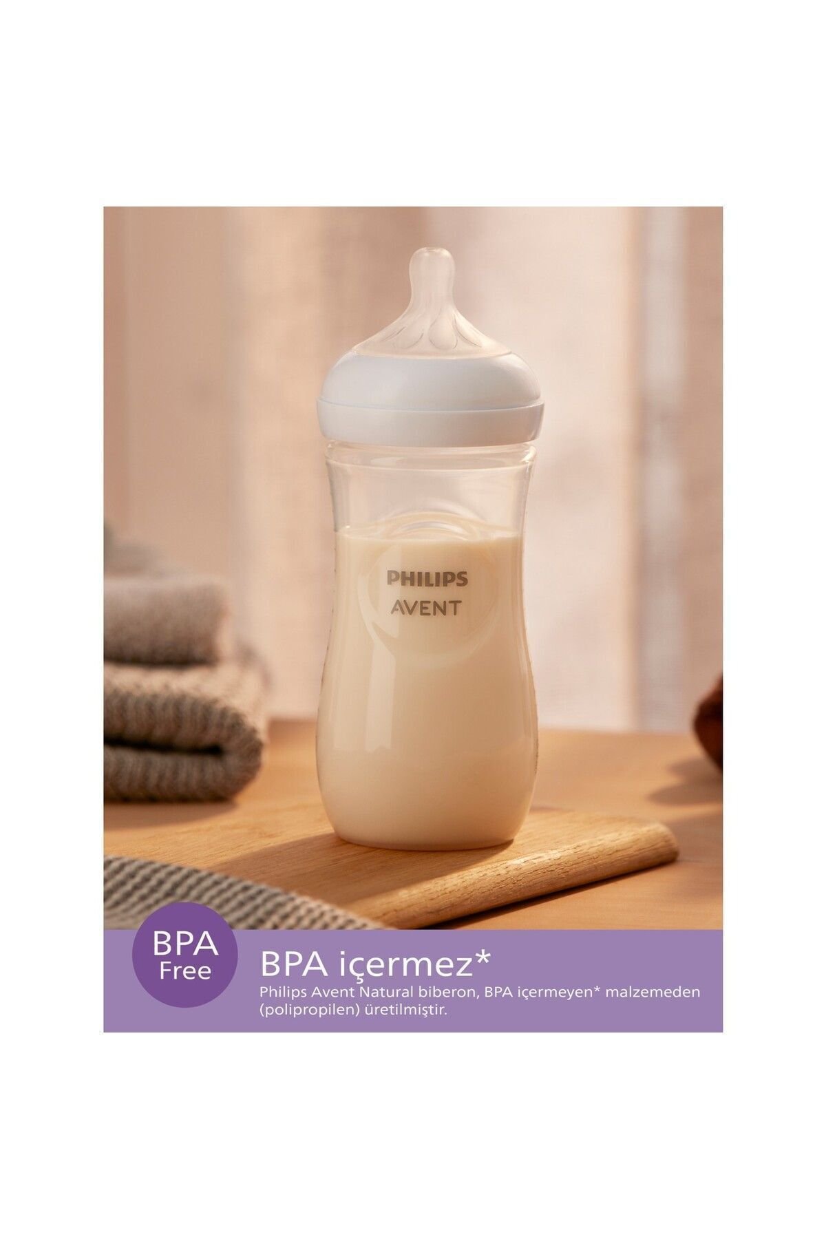 Natural Güvenli Cam Biberon 240ml 1 Ay 8710103876236