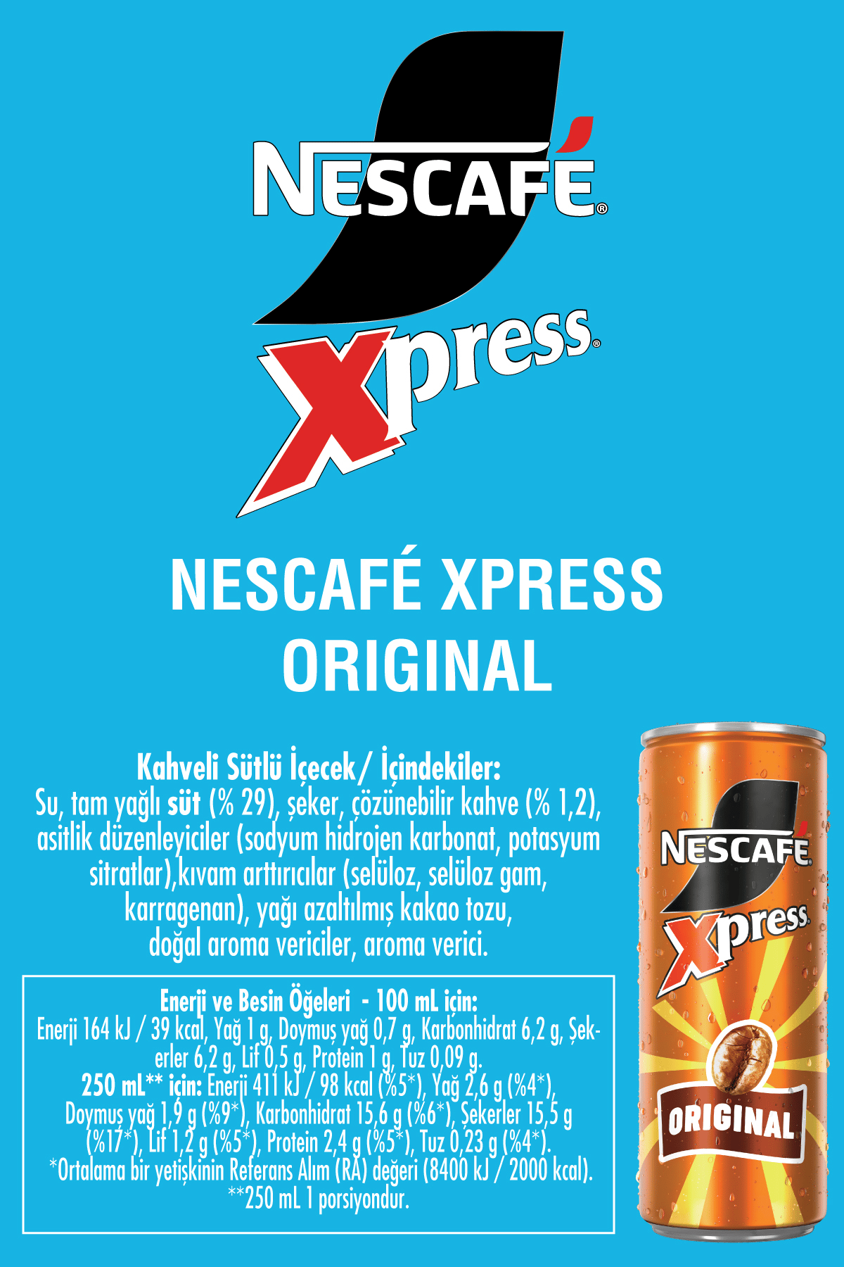 Nescafe xpress (ORİGİNAL) 250 ml 24'lü Koli