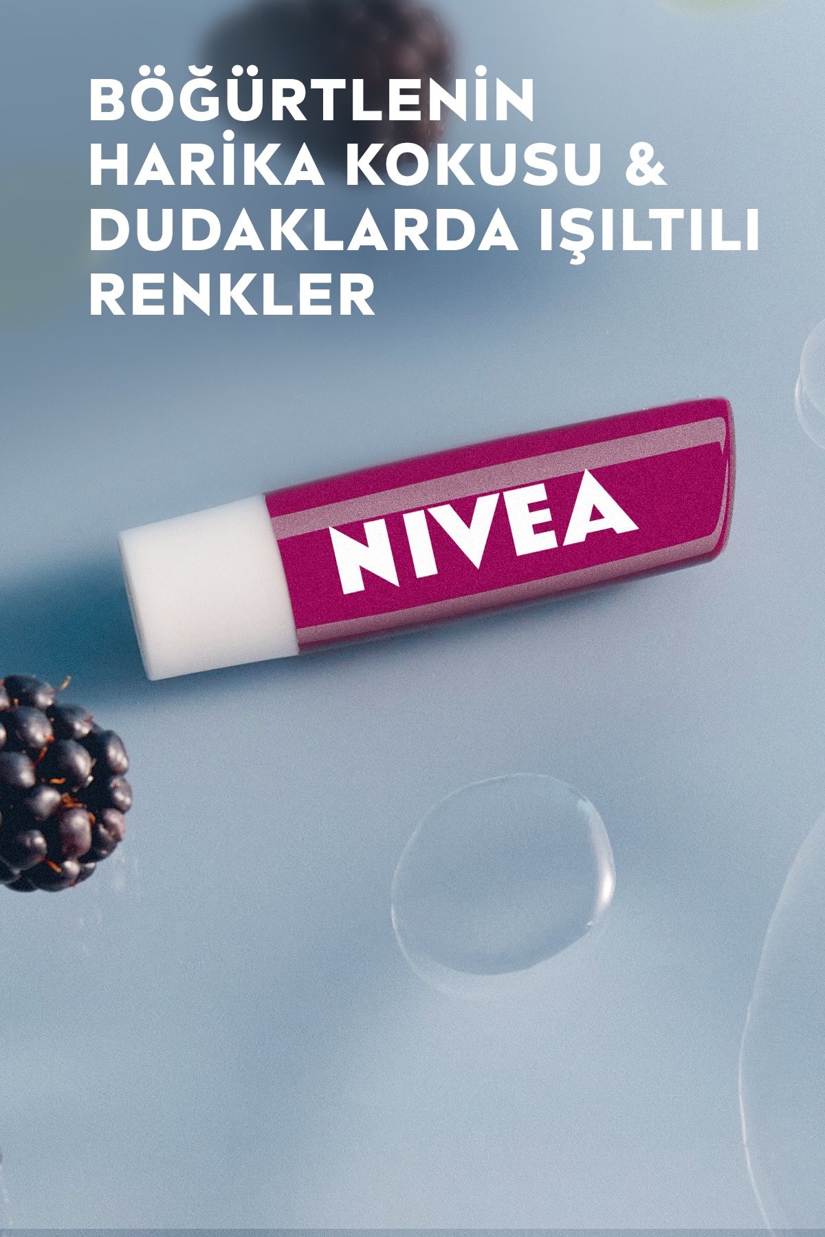 Nıvea Dudak Bakım Kremi Böğürtlen X3 Adet,doğal Yağlar Ile 24 Saat Nem