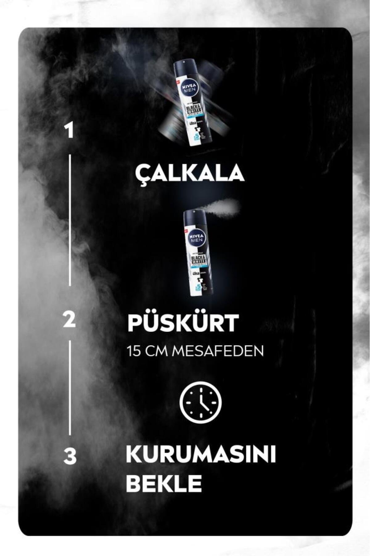 Nıvea Erkek Deodorant  Invisible Black&white Power Sprey 150 ml x2 Adet