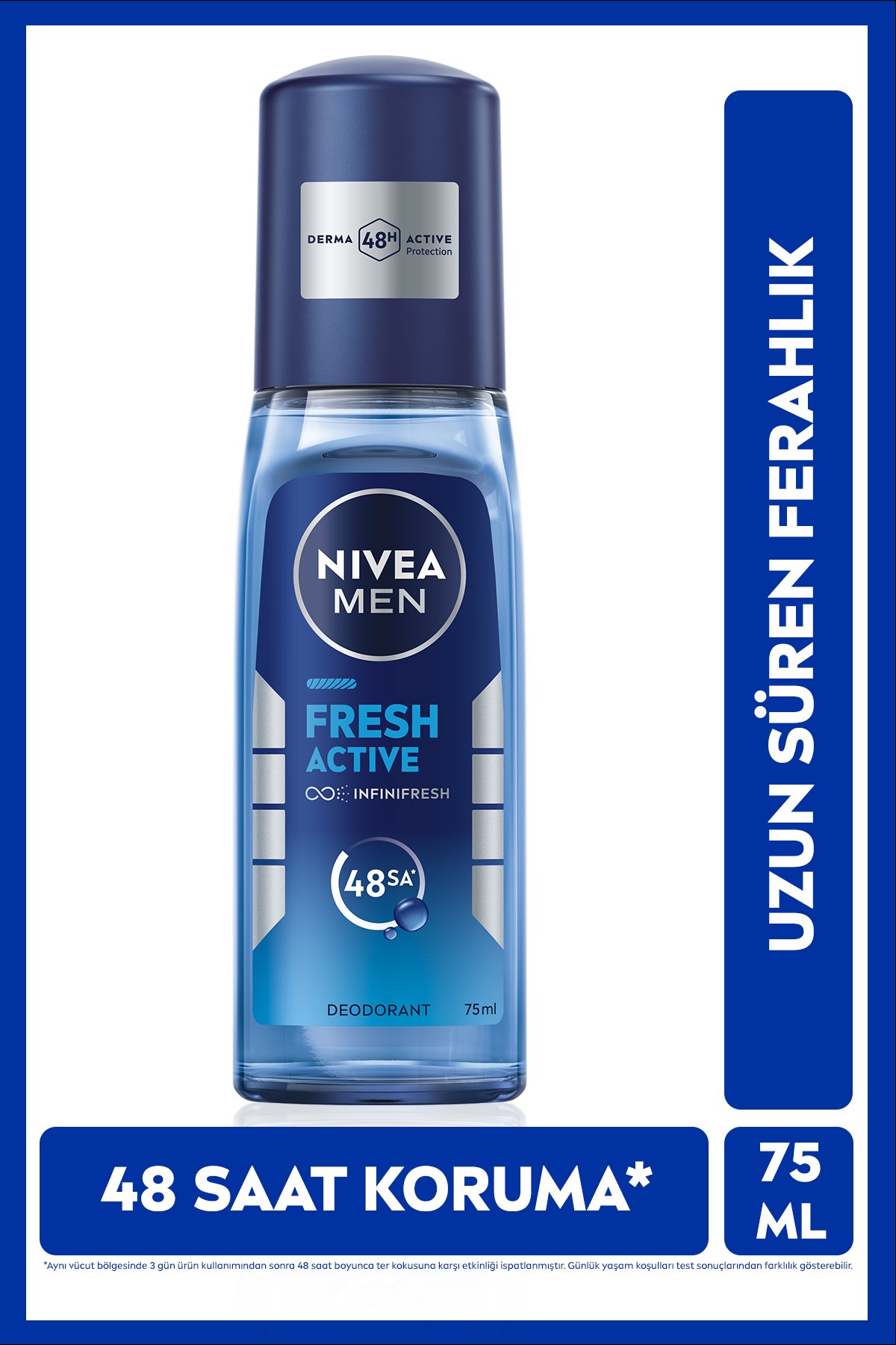 Nıvea Men Erkek Pump Sprey Deodorant Fresh Active 75ml, Ter Ve Ter Kokusuna Karşı 48 Saat Koruma