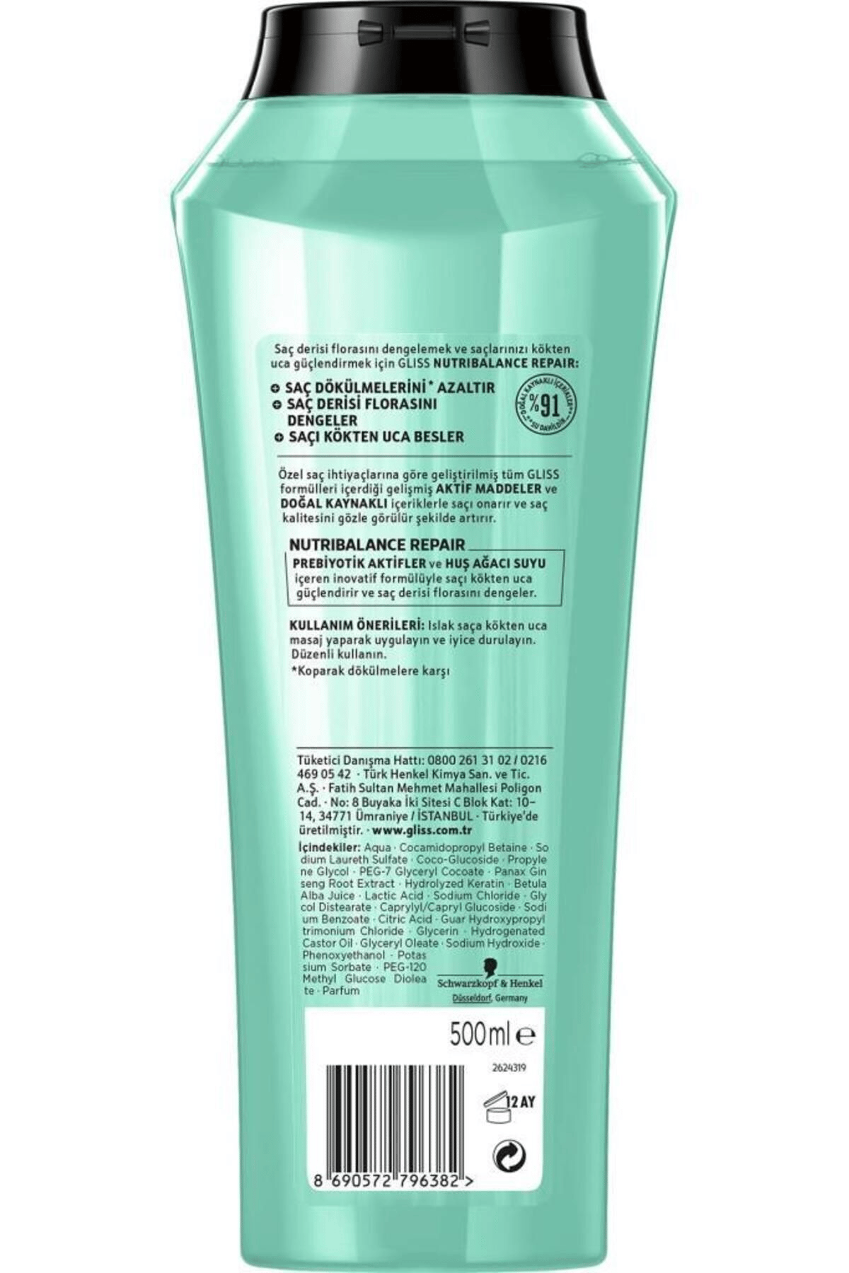 Nutribalance Repair Saç Dökülmesine Karşı Şampuan 500 ml X 6 Adet