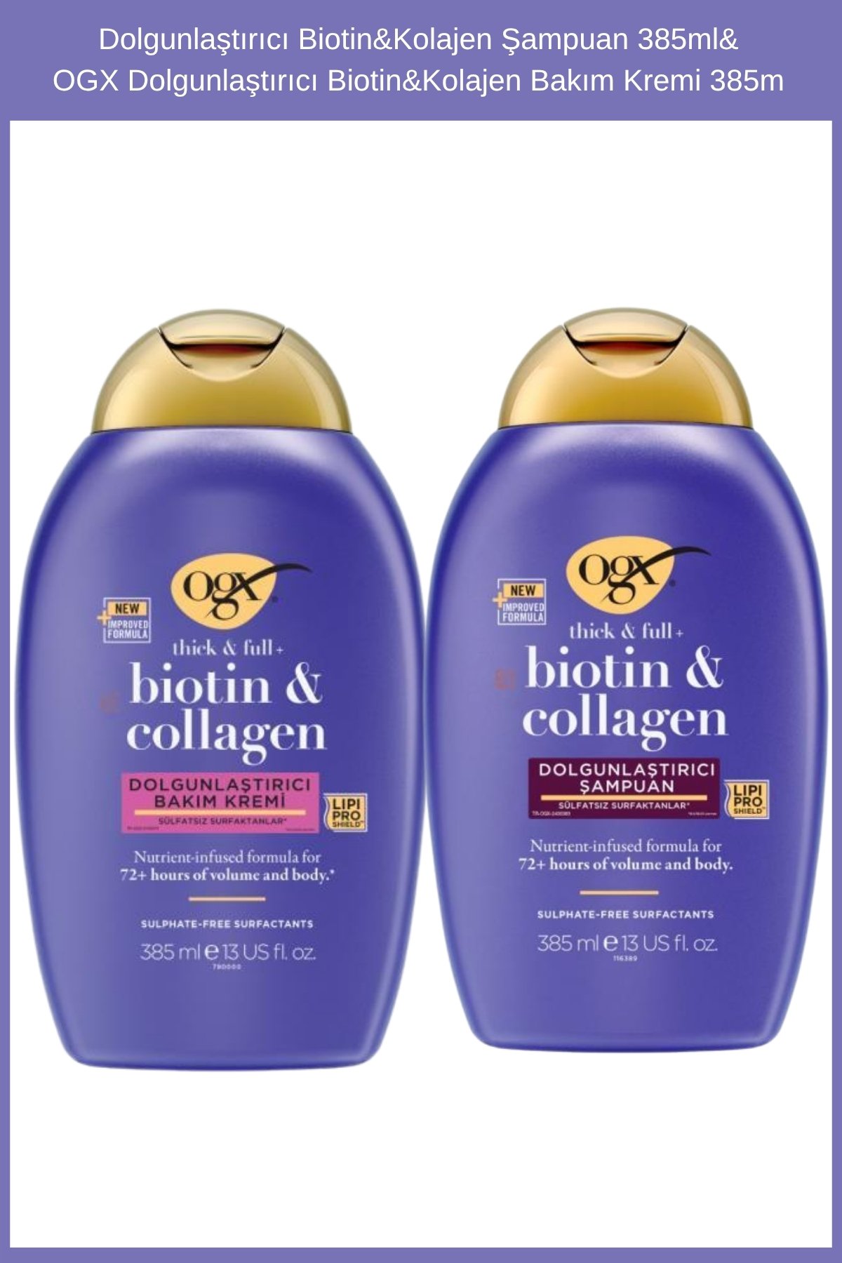 OGX Dolgunlaştırıcı Biotin&kolajen Set : Şampuan 385 ml+ Dolgunlaştırıcı Biotin&kolajen Bakım Kremi 385 ml (tarak hediyeli) 