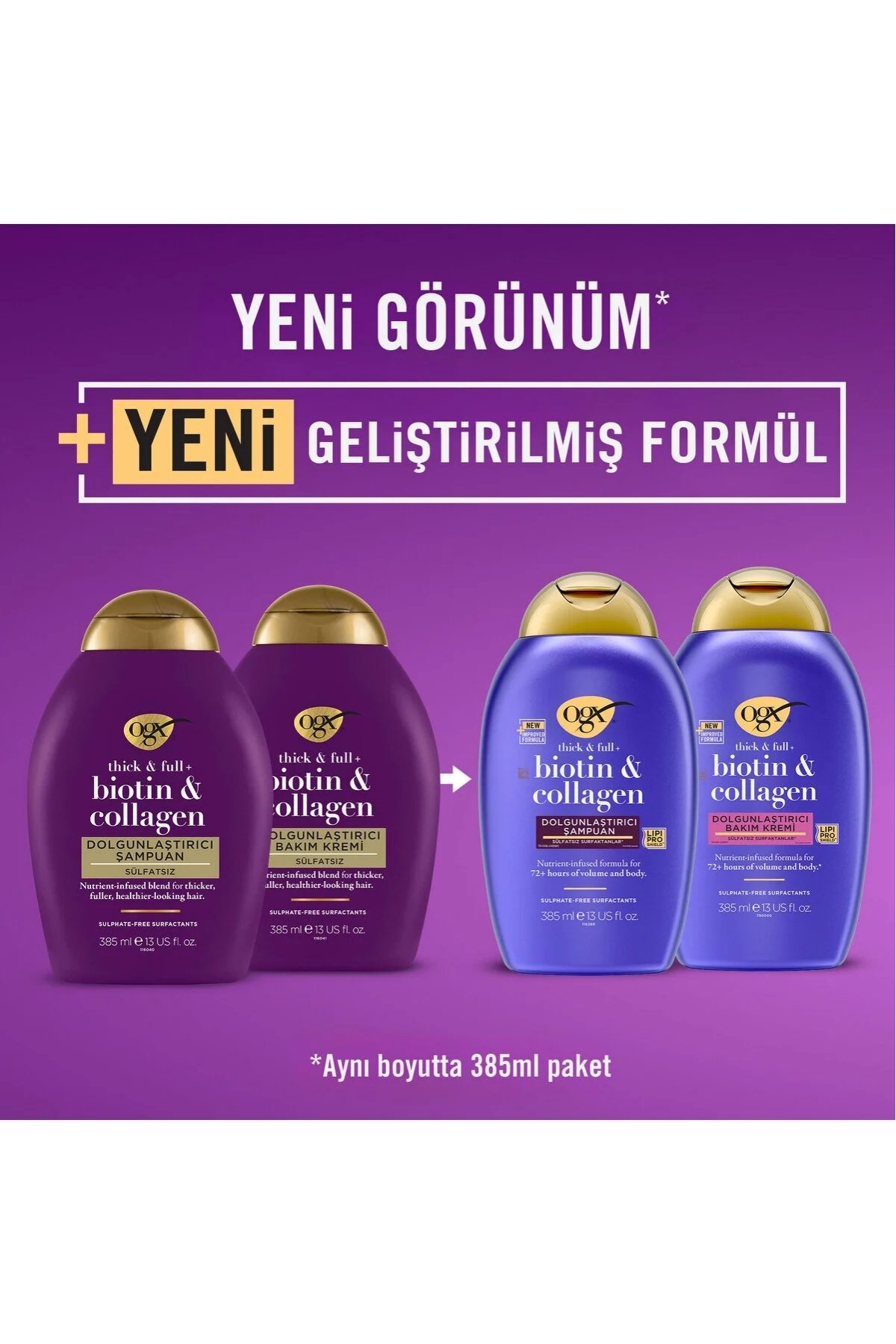 OGX Dolgunlaştırıcı Biotin&kolajen Set : Şampuan 385 ml+ Dolgunlaştırıcı Biotin&kolajen Bakım Kremi 385 ml (tarak hediyeli) 