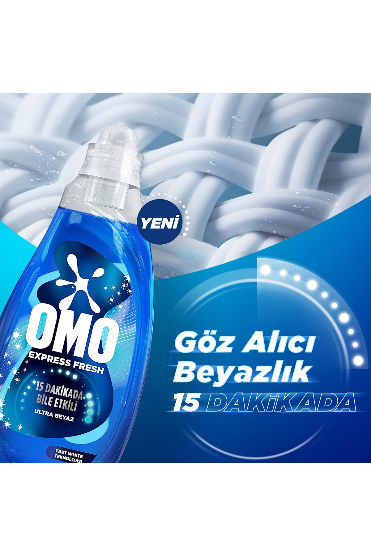 Omo Express Fresh Karışık SET: Renkli Siyahlar 1480 ml + Ultra Beyaz 1480 ml + Beyaz ve Renkli 1480 ml