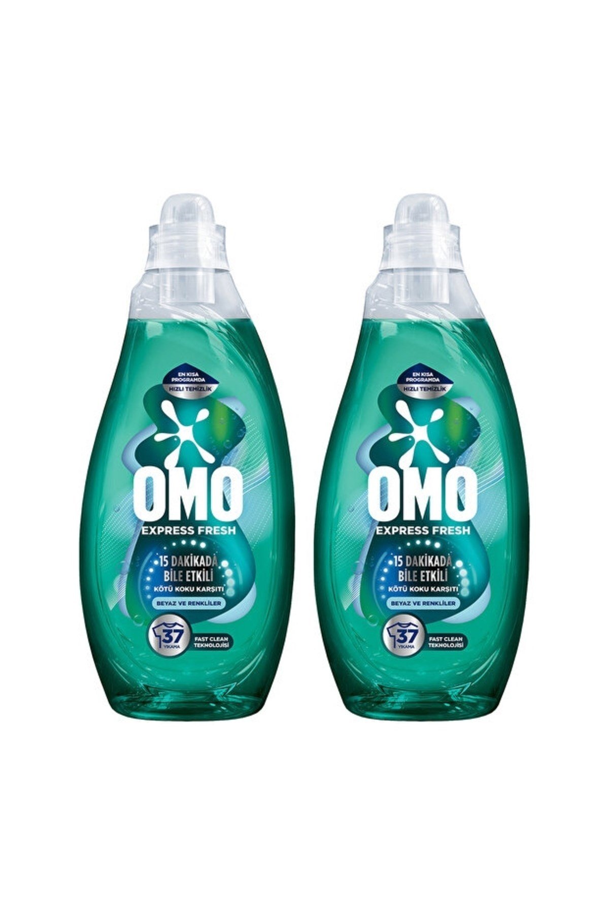 Omo Express Fresh Kötü Koku Karşıtı Beyaz ve Renkliler Sıvı Çamaşır Deterjanı 1480 ml x2