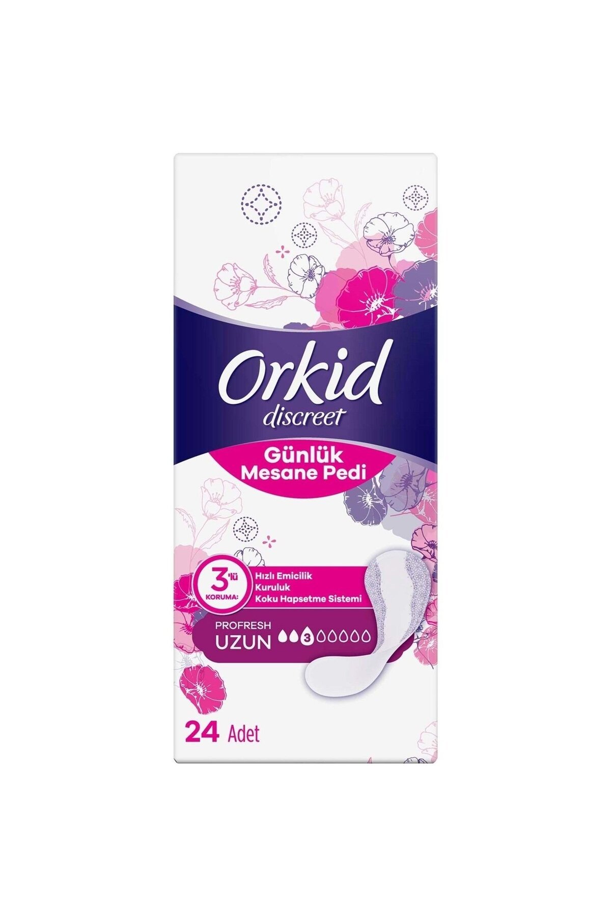 Orkid Mesane Pedi Uzun Süper Ekonomik Paket 24 Ped