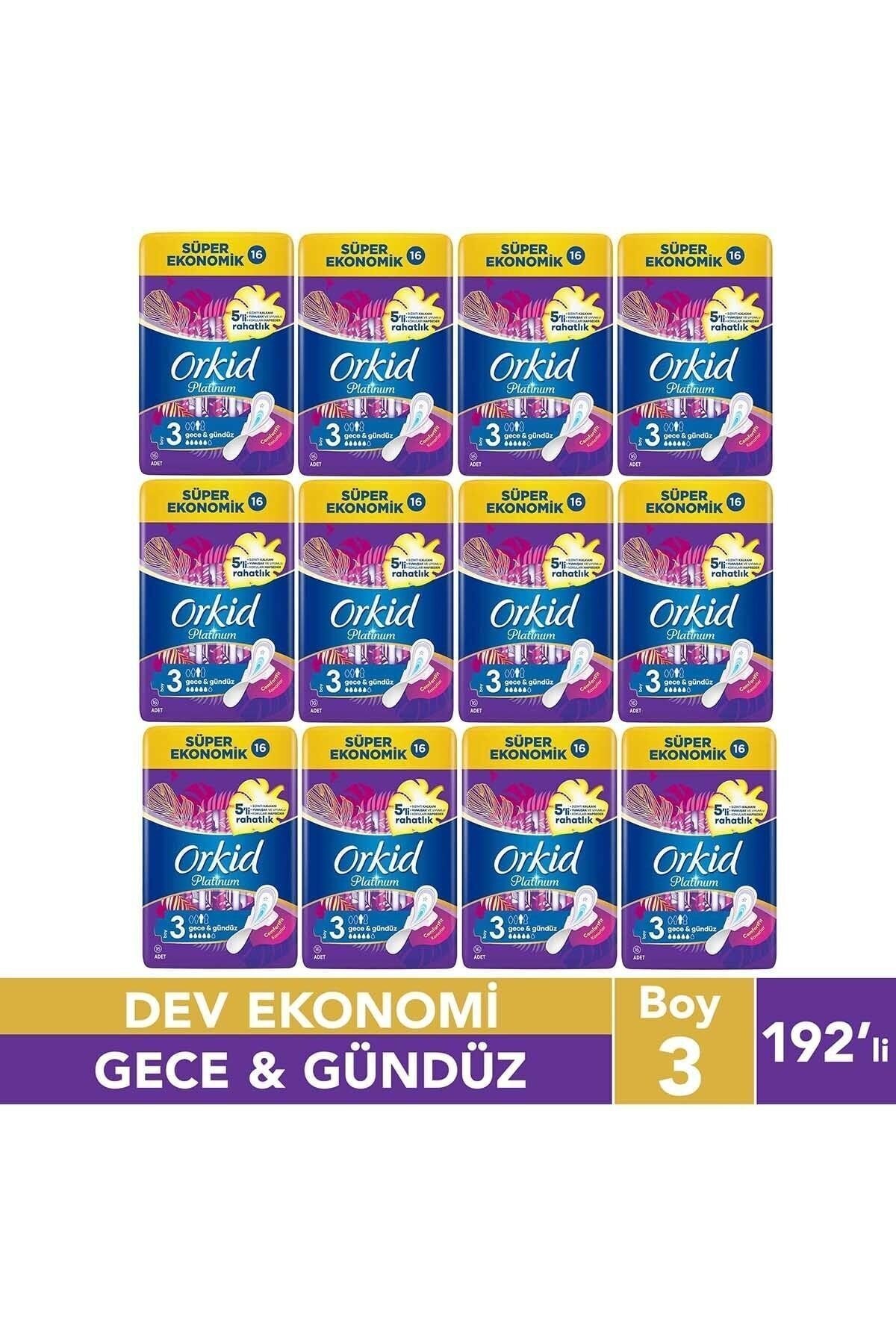 Orkid Platinum Hijyenik Ped Gündüz Gece 16lı X12 Adet