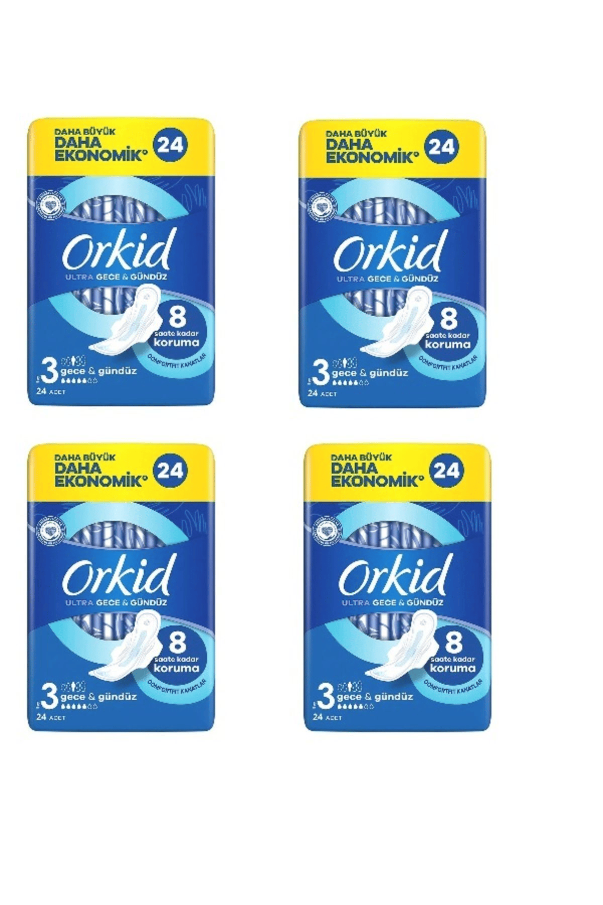Orkid Ultra Extra Süper Gece & Gündüz 24'lü x4 Adet