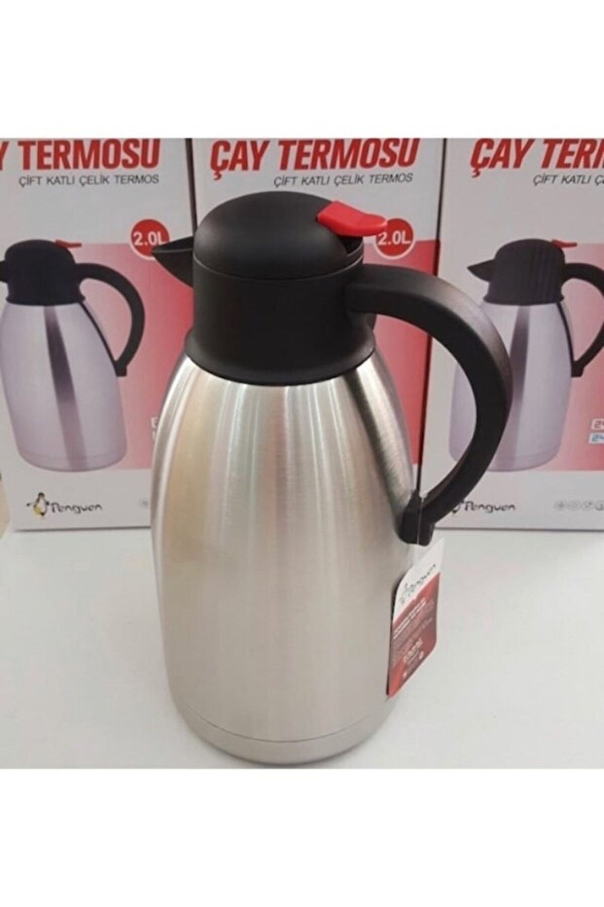 Penguen Çift Katlı Çelik Termos 2 Lt Çay Termosu