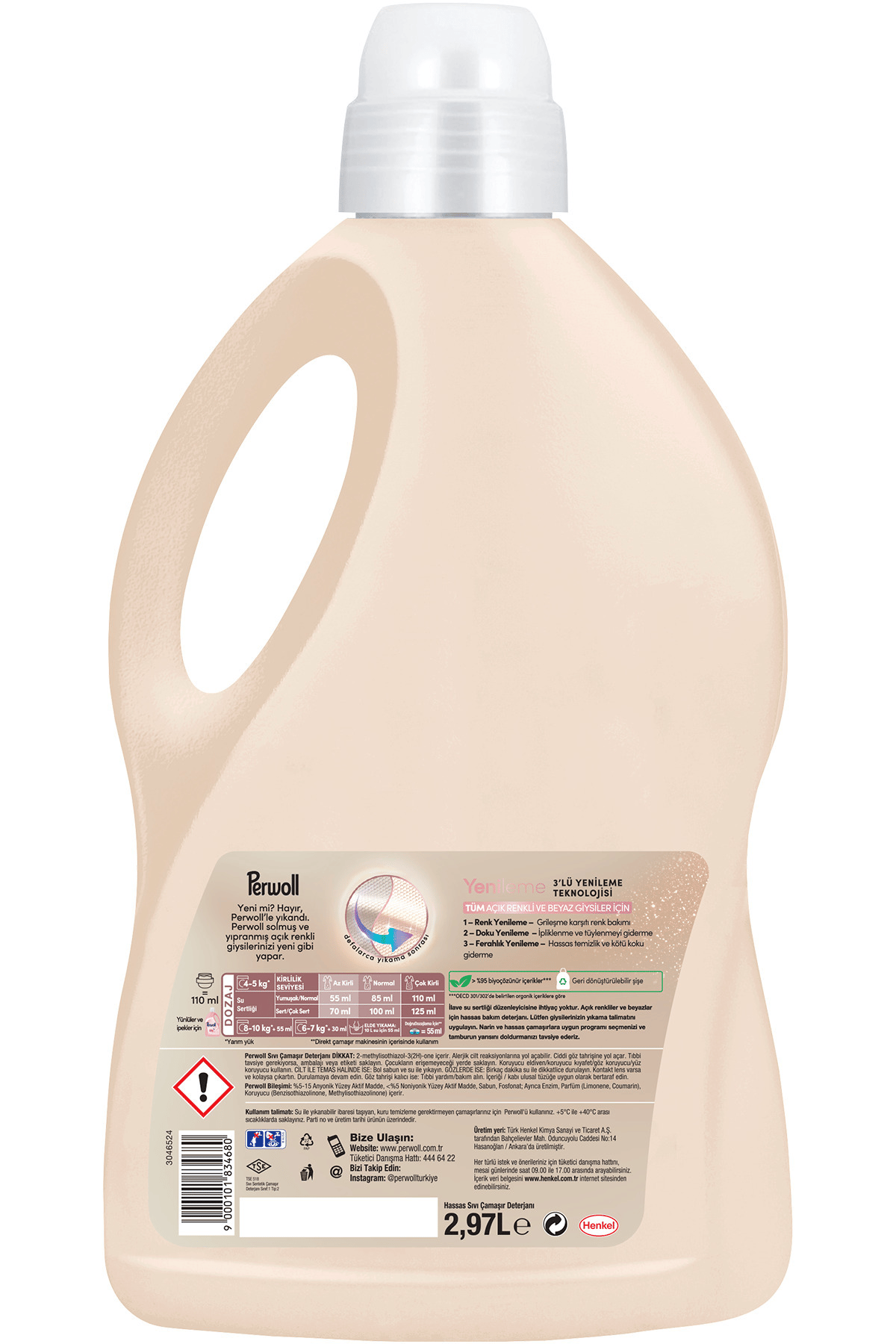 Perwoll Hassas Sıvı Çamaşır Deterjanı 2.97L 3'lü set Renkli x Siyah x Açık Renkli