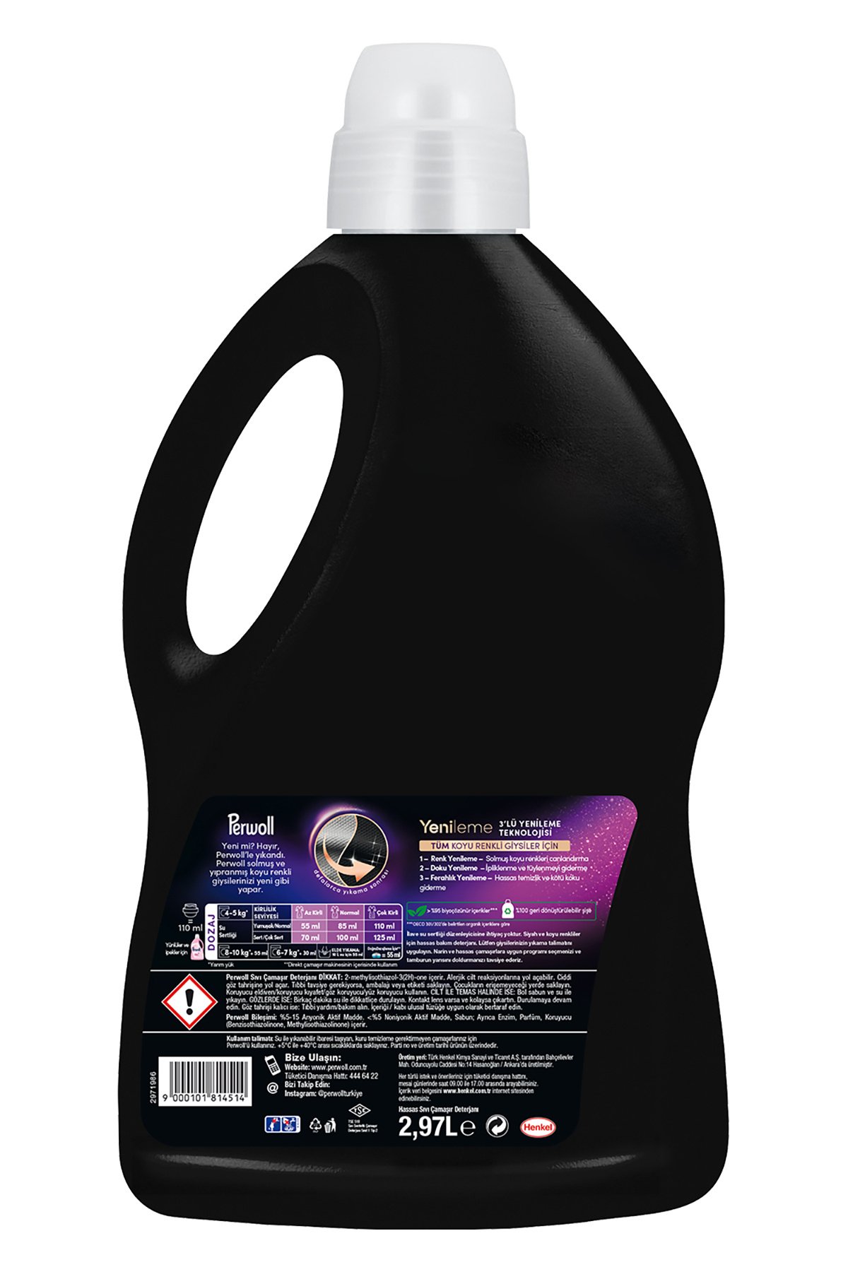 Perwoll Hassas Sıvı Çamaşır Deterjanı 2.97L 3'lü set Renkli x Siyah x Açık Renkli