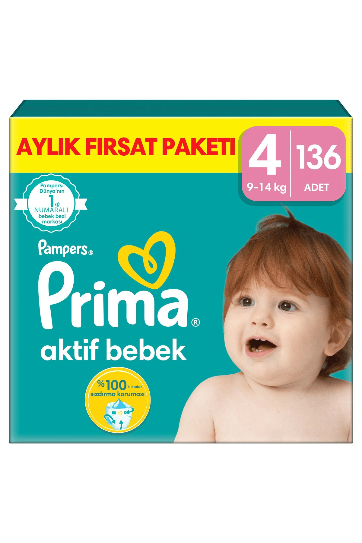 Prima Aktif Bebek Bezi Fırsat Paketi 4 Beden (9-14kg) 74'lü x2 Adet
