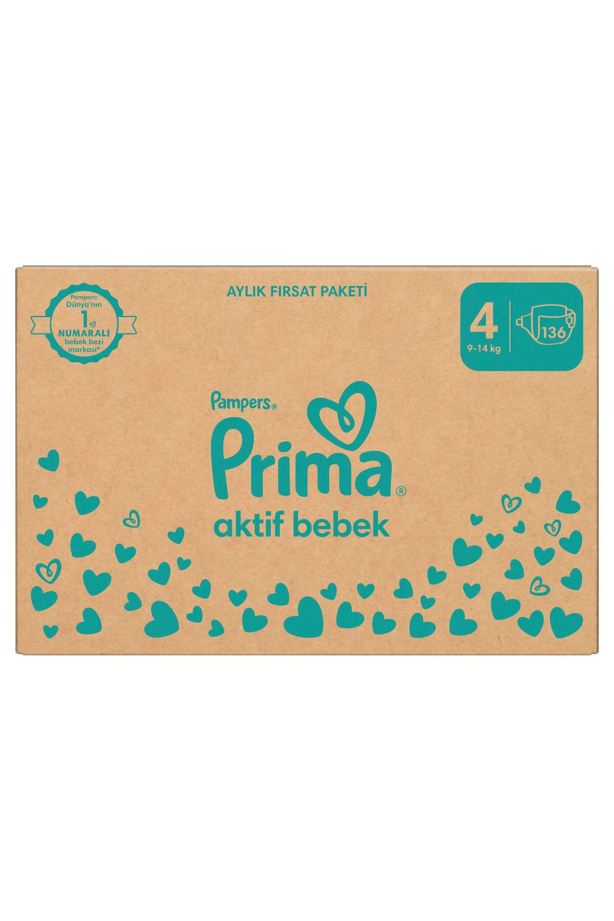 Prima Aktif Bebek Bezi Fırsat Paketi 4 Beden (9-14kg) 74'lü x2 Adet