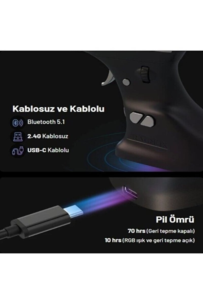 RAGNOK ErgoStrike7 Geri Tepme Özellikli Yeni Nesil FPS Gaming Mouse Beyaz