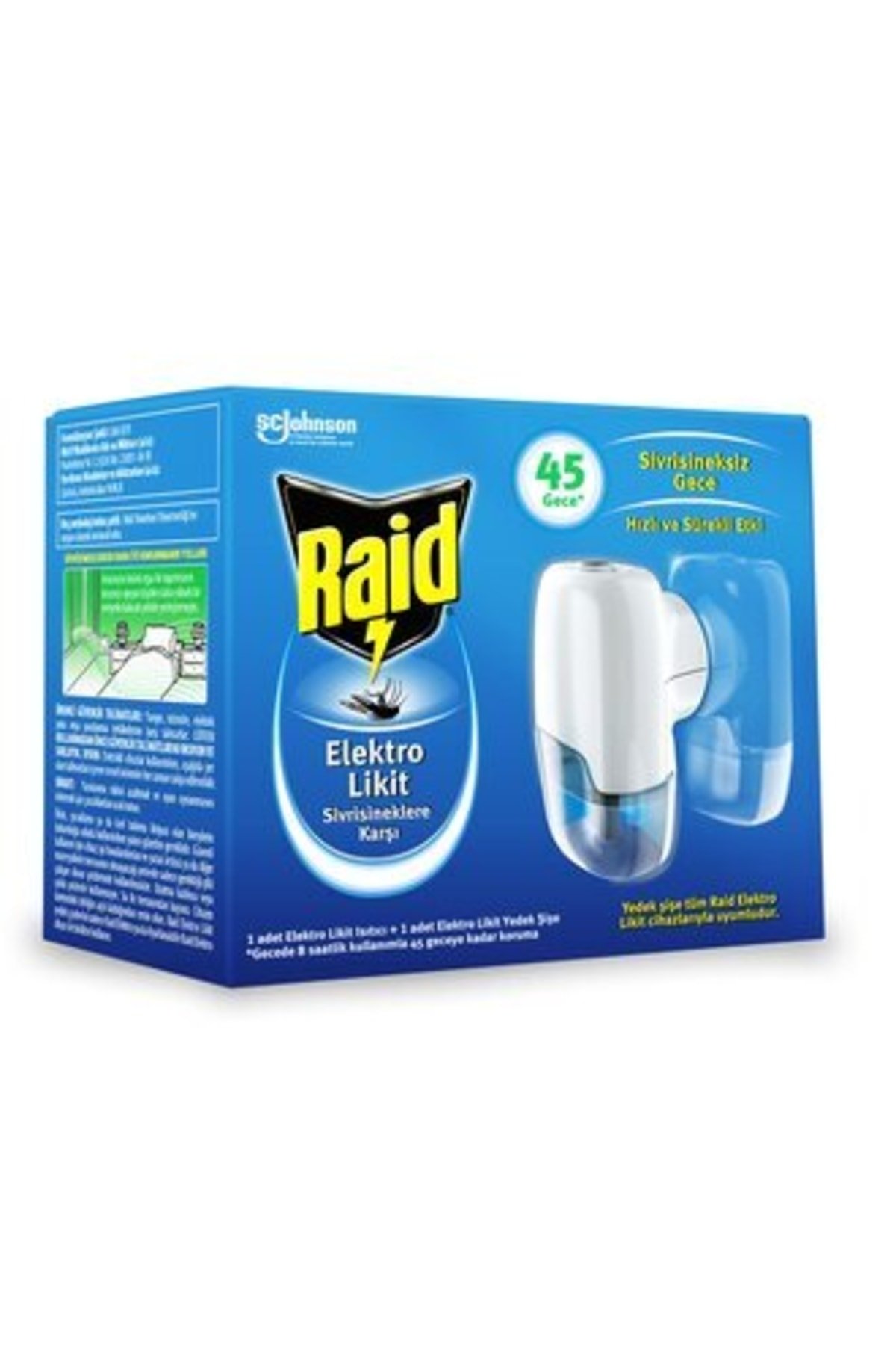 Raid Elekro Likit Cihaz Ve 1 Yedek, 45 Gece (sivrisineklere Karşı)