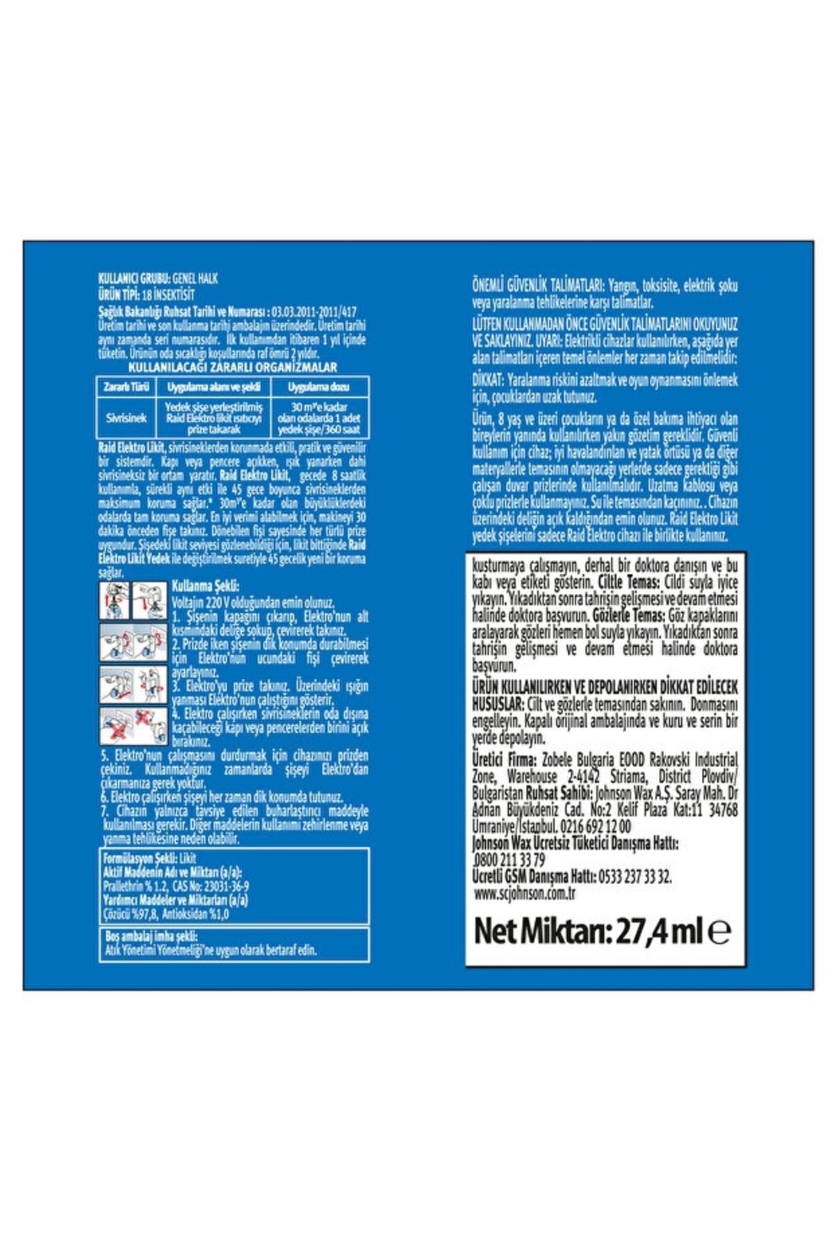 RAID ELEKTROLIKIT YEDEK 45 GECE 27 ML
