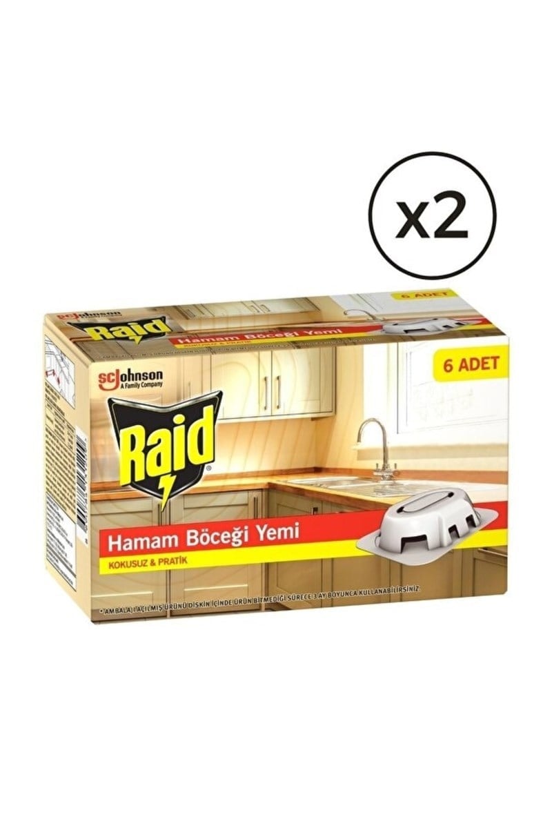 Raid Hamam Böceği Yemi 6'lı X2 Adet