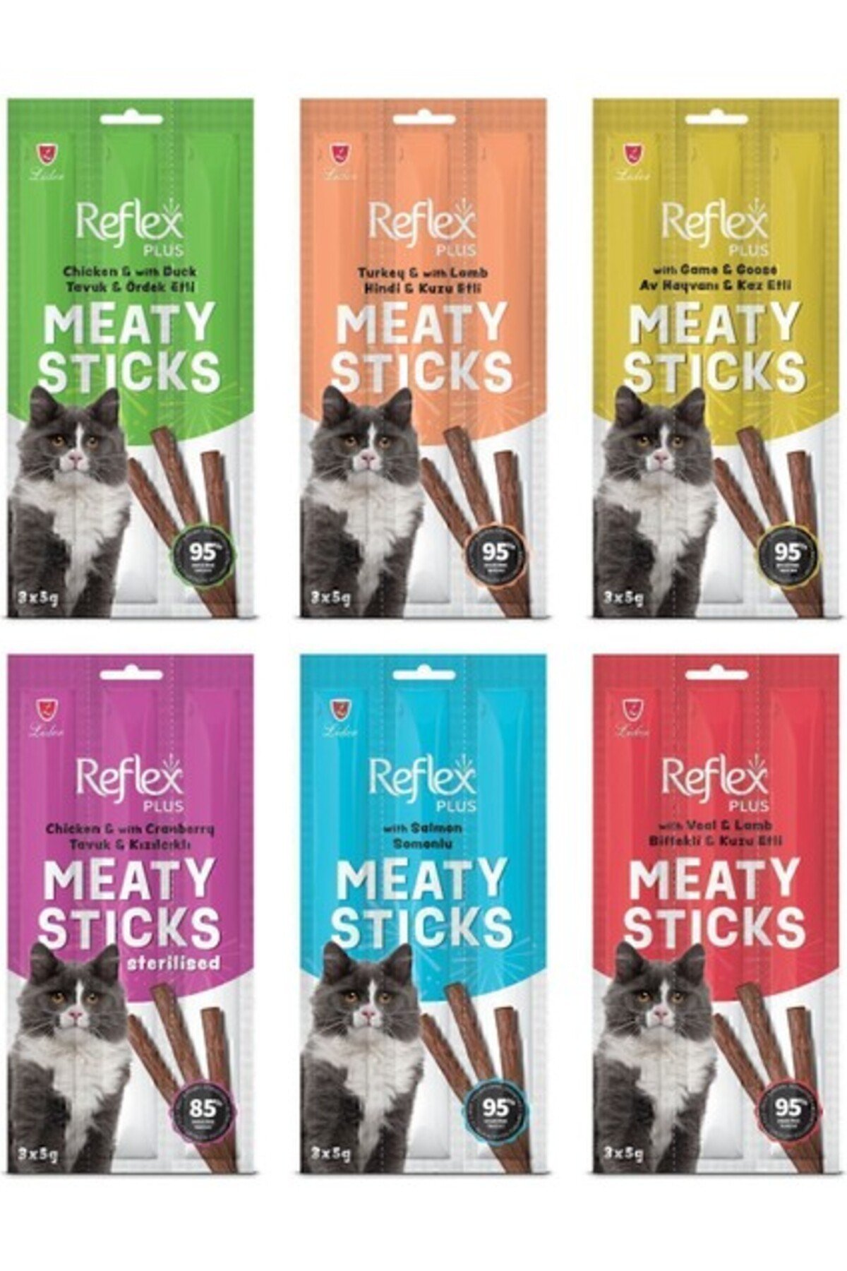 Reflex Meaty Sticks Karışık Ödül Maması Seti 3x5gr 6lı Paket