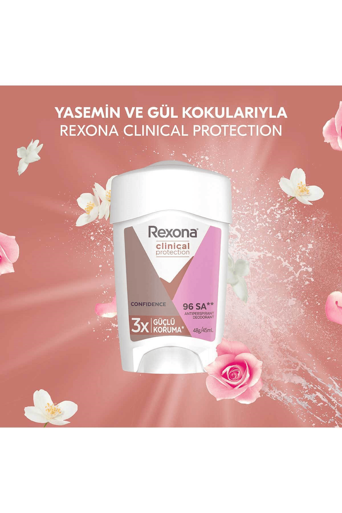 Rexona Clinical Protection Kadın Stick Deodorant Confidence 45 ml x2 Adet
