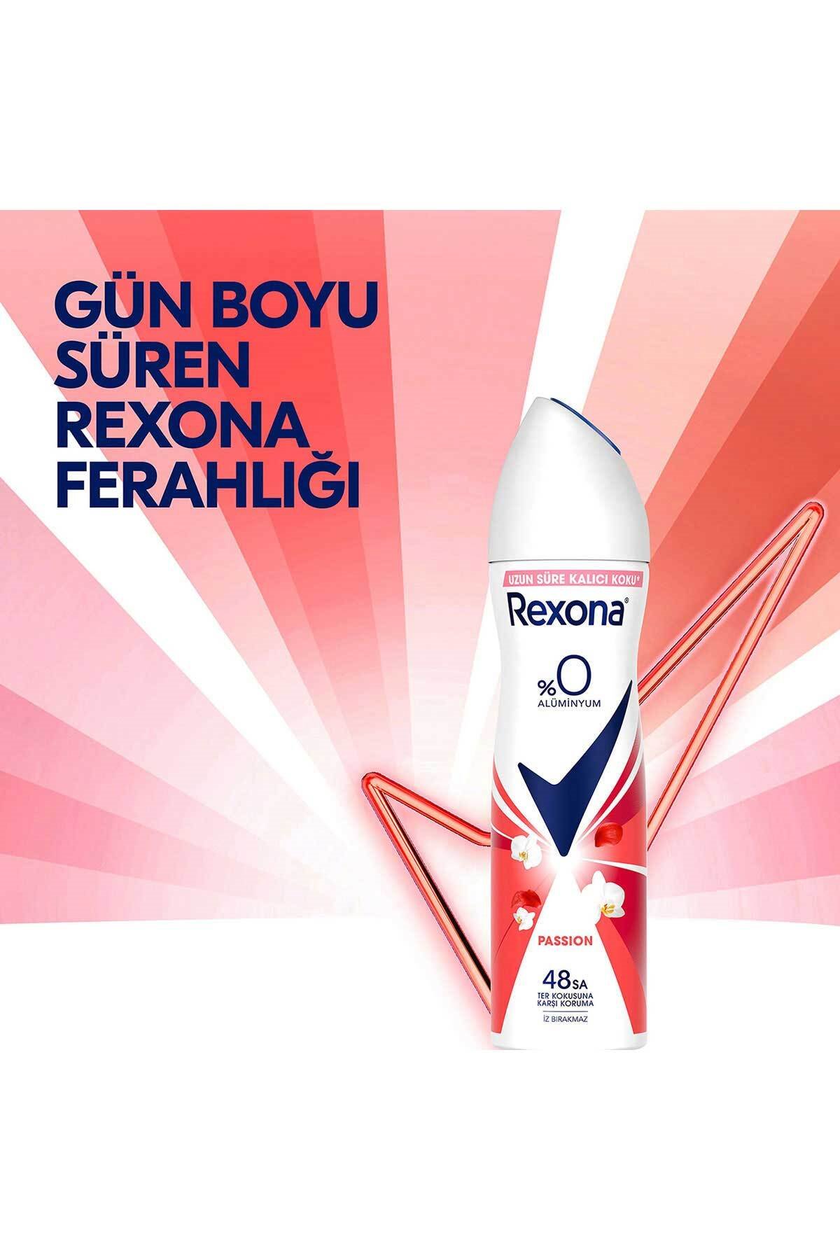 Rexona Kadın Sprey Deodorant Passion %0 Alüminyum 150 ml X3