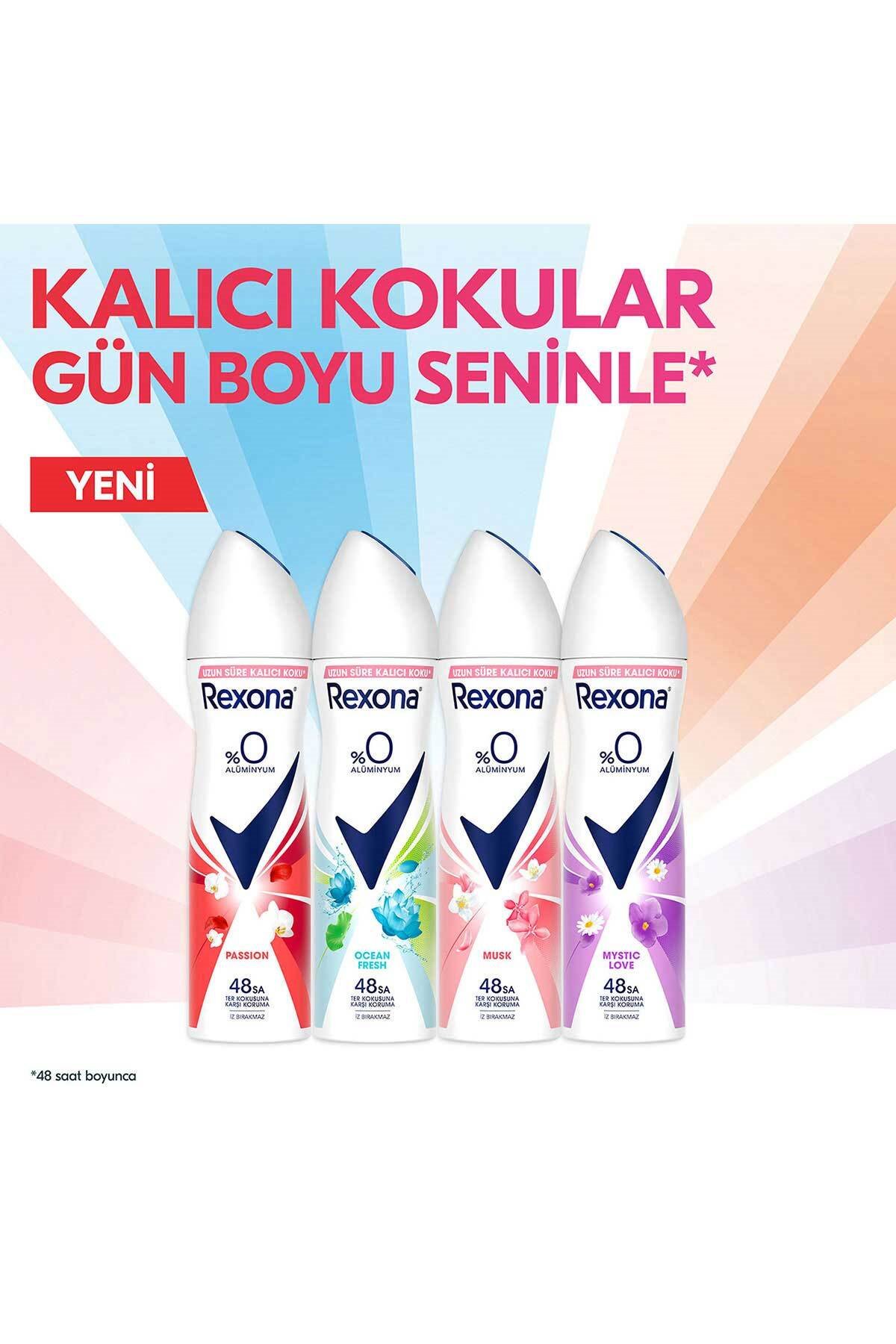Rexona Kadın Sprey Deodorant Passion %0 Alüminyum 150 ml X3