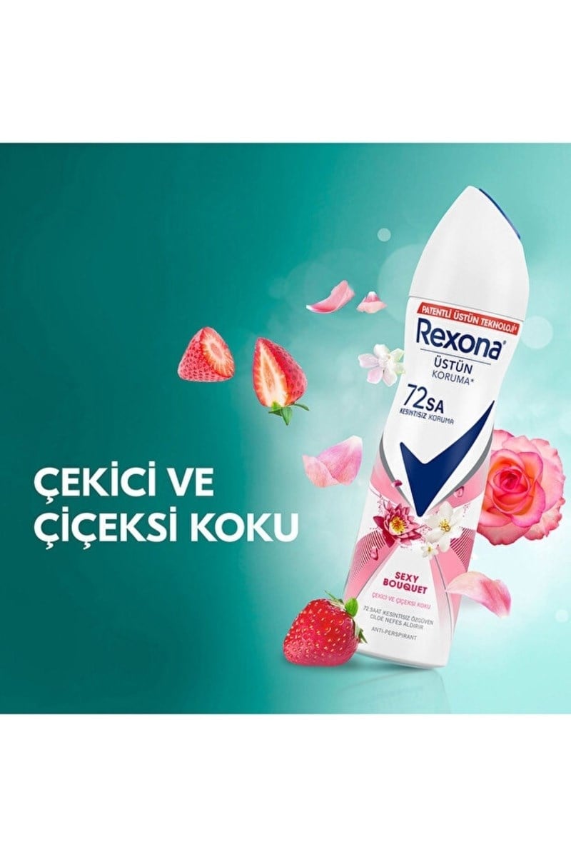 Rexona Kadın Sprey Deodorant Sexy Bouquet 72 Saat Kesintisiz Üstün Koruma 150 ml X2
