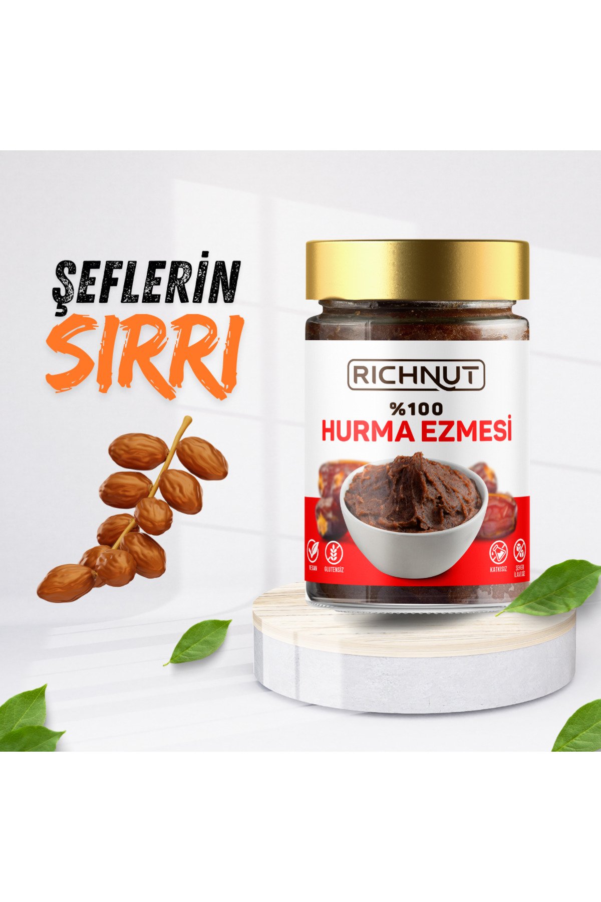 RİCHNUT %100 Doğal Hurma Ezmesi 400 gr (KATKISIZ HURMA PÜRESİ)