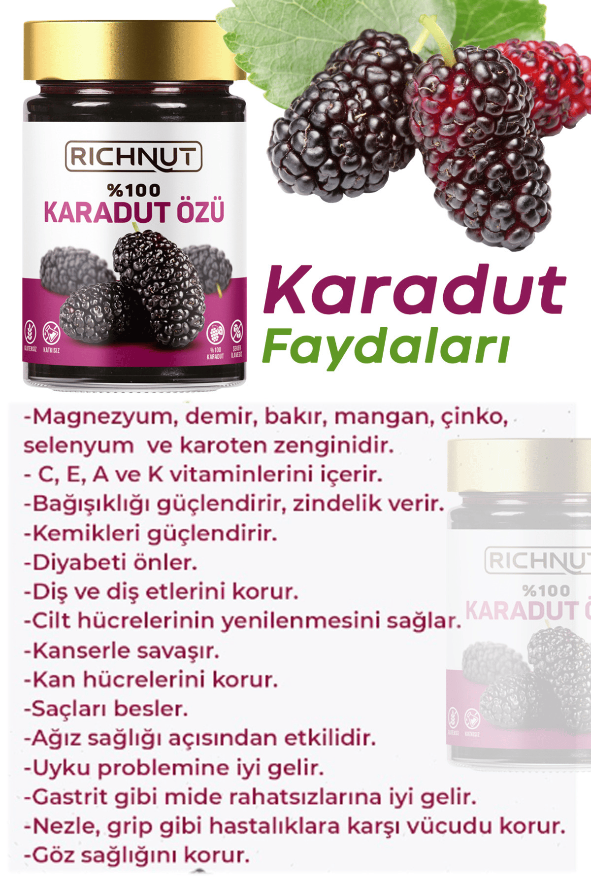 Richnut Karadut Özü 400gr