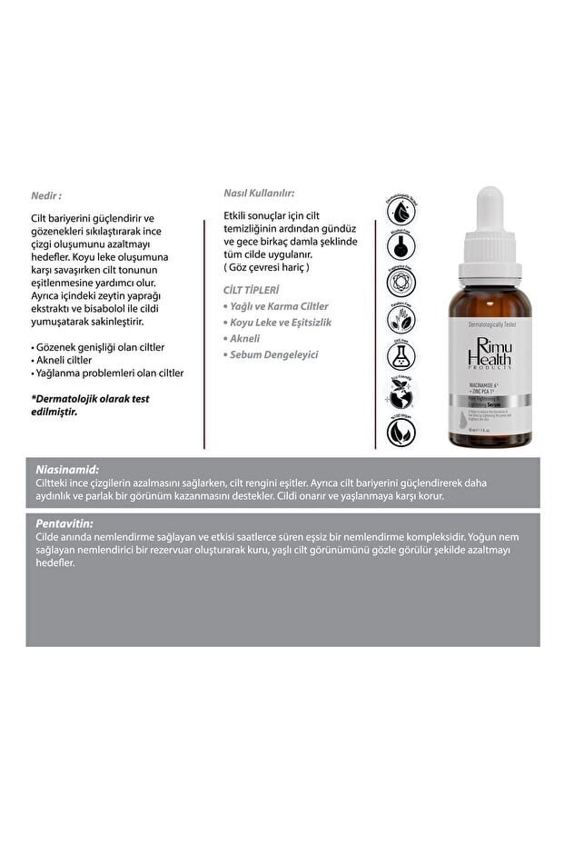 Rimu Health Products Pure Tightening Serum + İntensive Moisturizing Serum +  Brightening Serum 