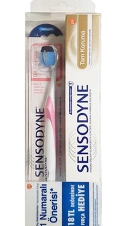 Sensodyne Tam Koruma Diş Macunu 75 ml + Diş Eti Bakımı Diş Fırçası Set x3 Adet