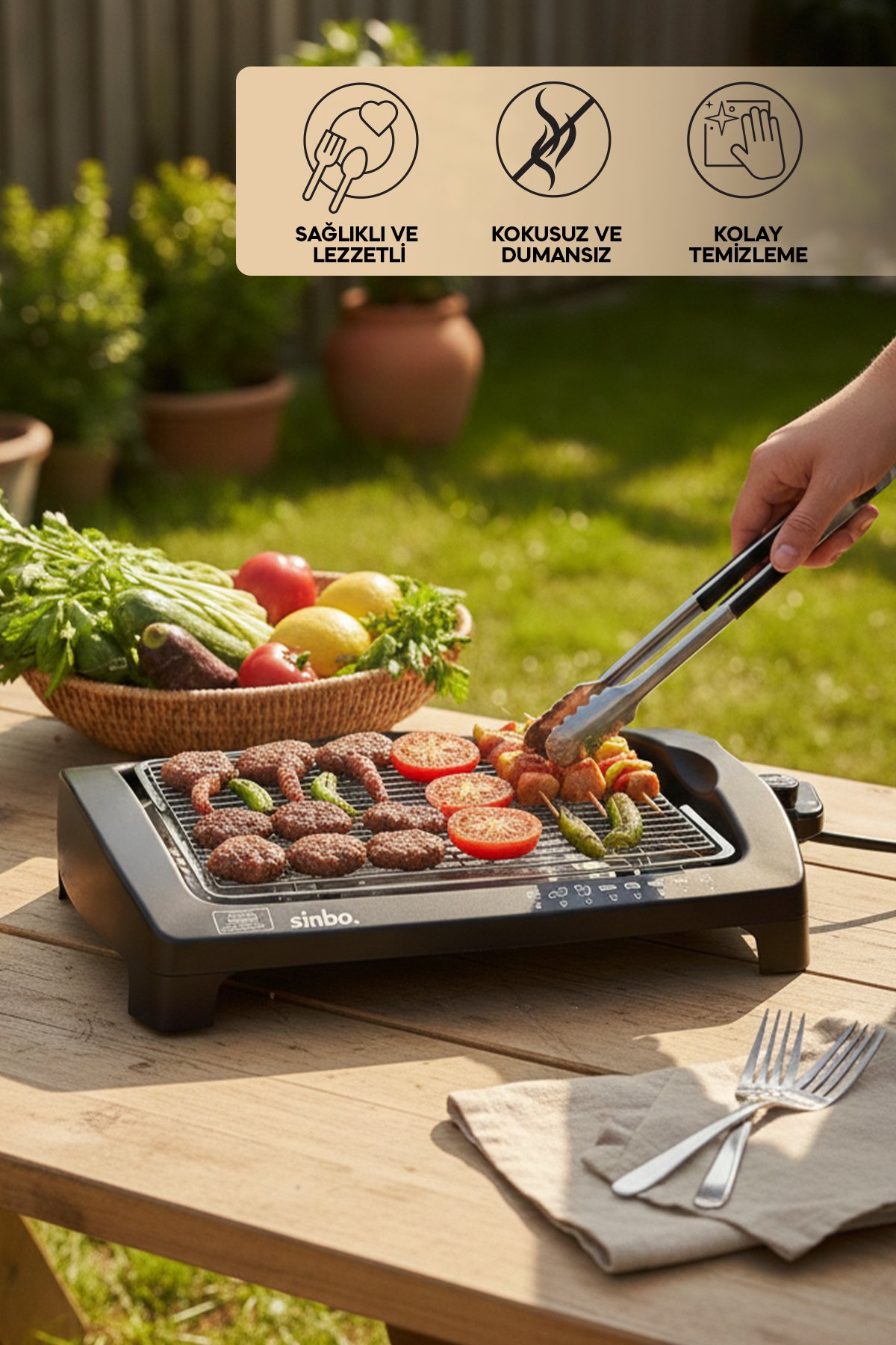 Sinbo Sbg-7102 Barbekü & Mangal Elektrikli Izgara