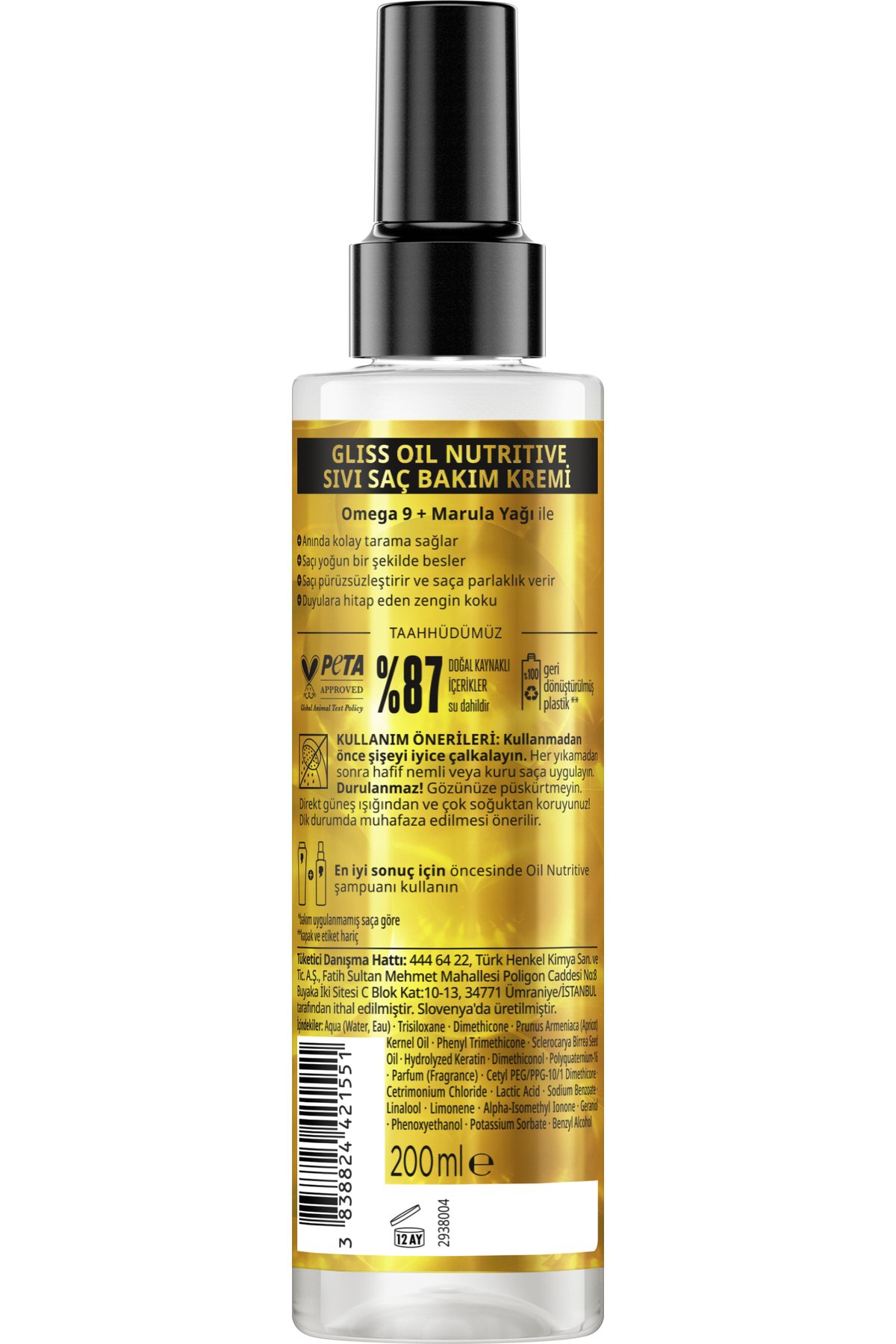 Sıvı Saç Kremi 200ml Oil Nutritive