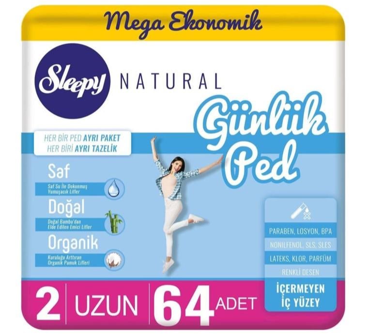 Sleepy Günlük Ped Mega Uzun 64'lü