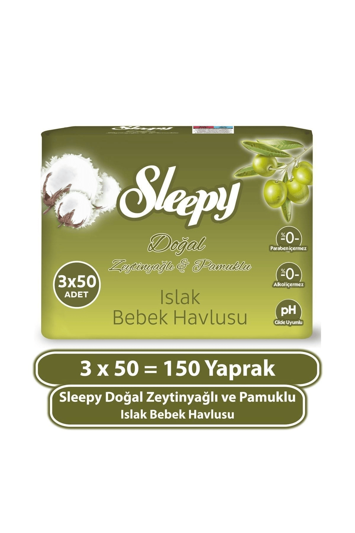 Sleepy Islak Havlu Zeytinyağlı 90'lı x2 Adet