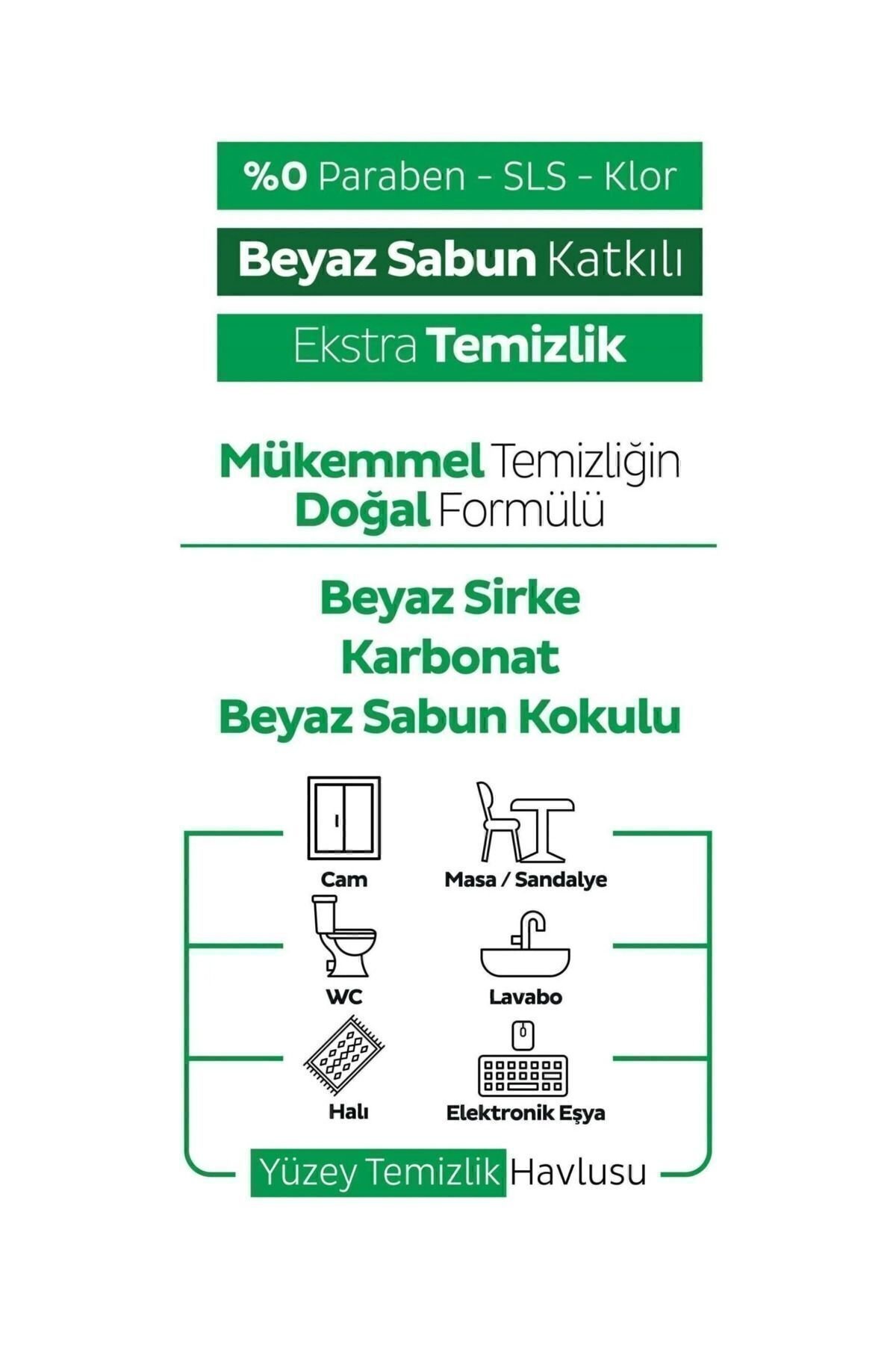 Sleepy Yüzey Temizlik Havlusu Beyaz Sabun (Yeşil) 100 Yaprak x4 Adet