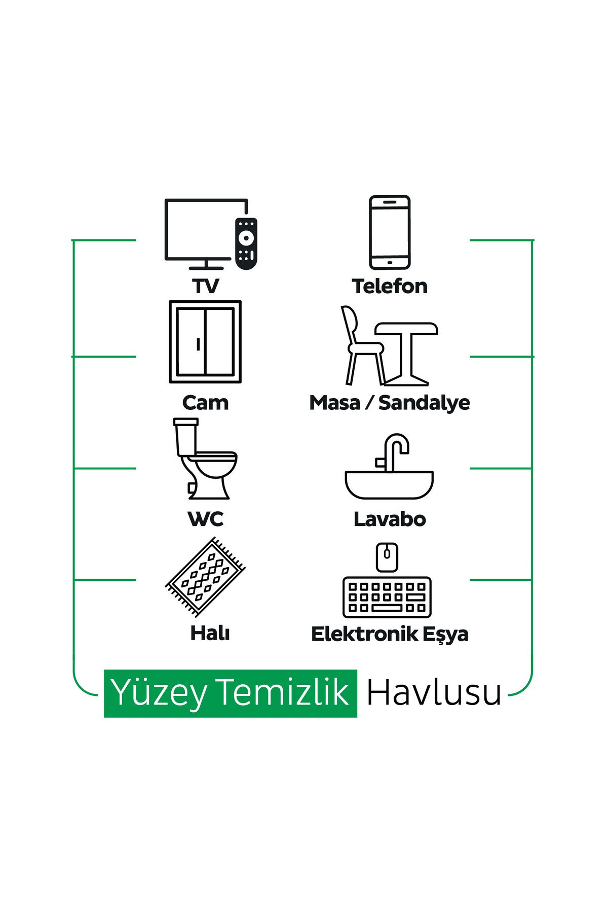Sleepy Yüzey Temizlik Havlusu Beyaz Sabun (Yeşil)  100 Yaprak x2 Adet