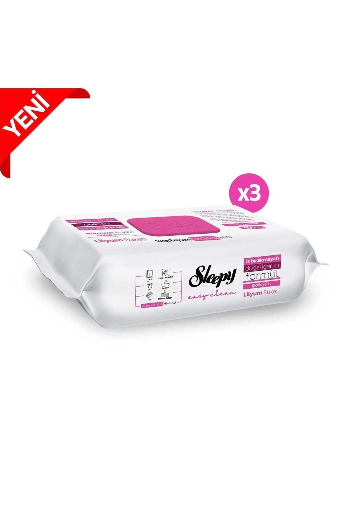 Sleepy Yüzey Temizlik Havlusu Lilyum Buketi 100'lü x3 Adet
