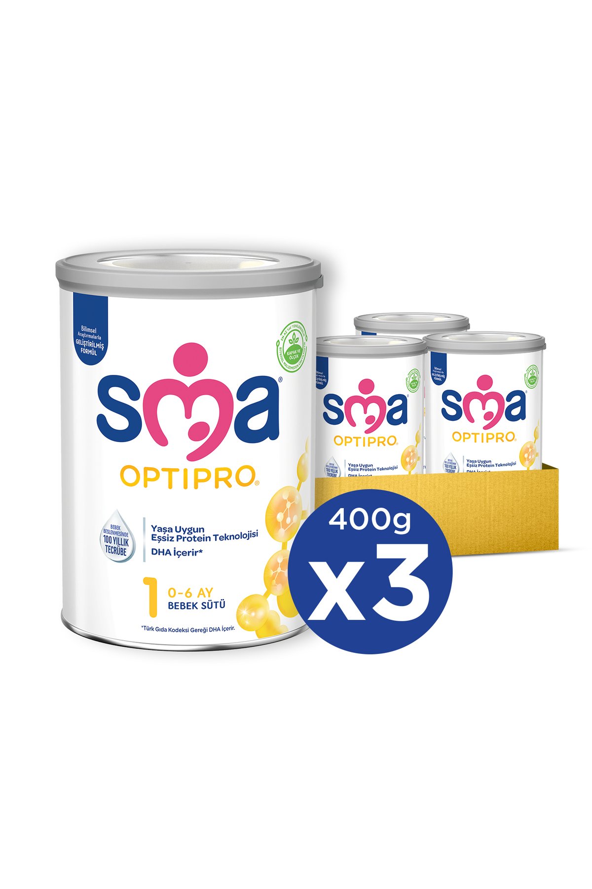 Sma Optipro Bebek Sütü 1 Numara 400 gr x 3 Adet