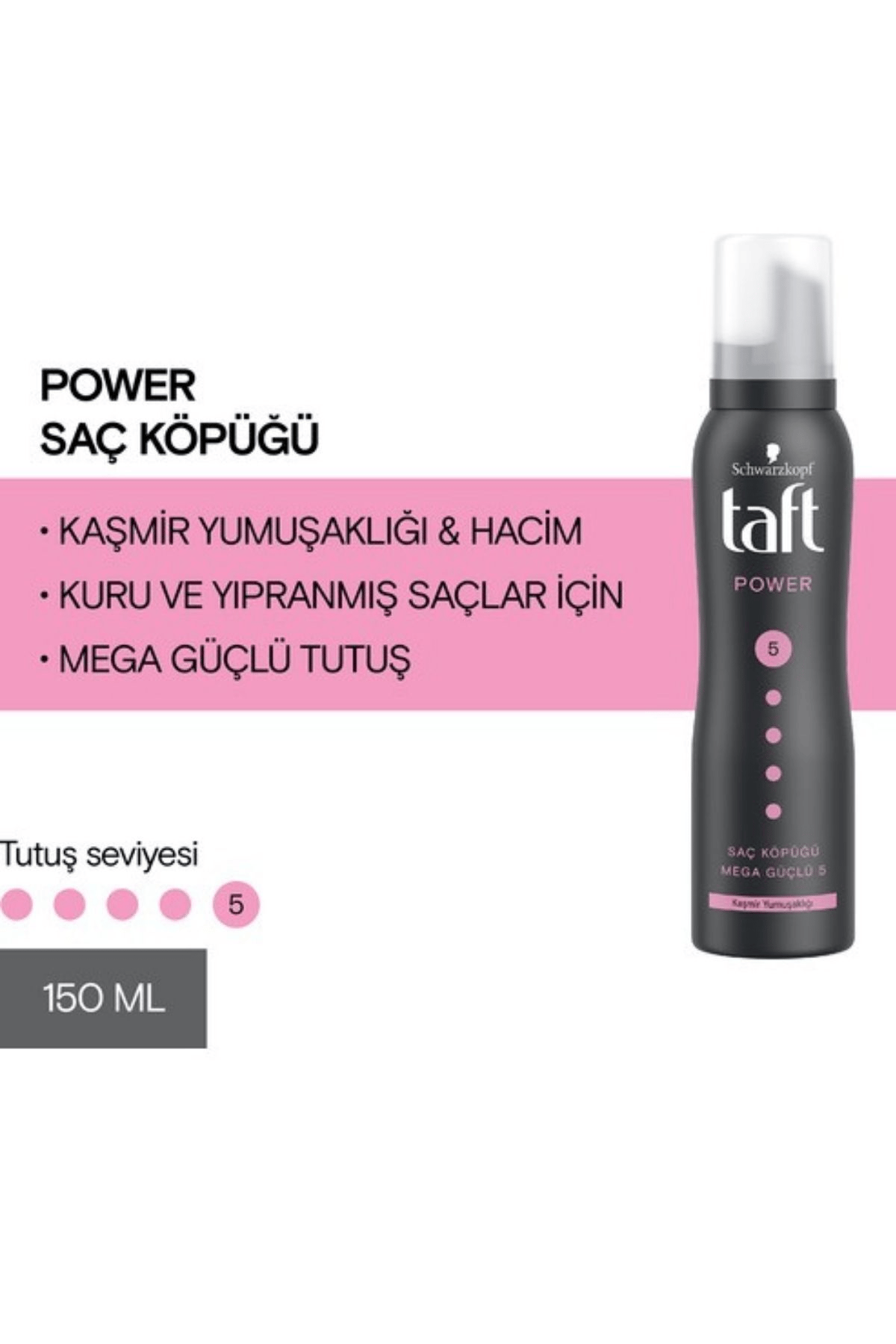 Taft Power Cashmere Saç Köpüğü 150ml - Yüksek Performans